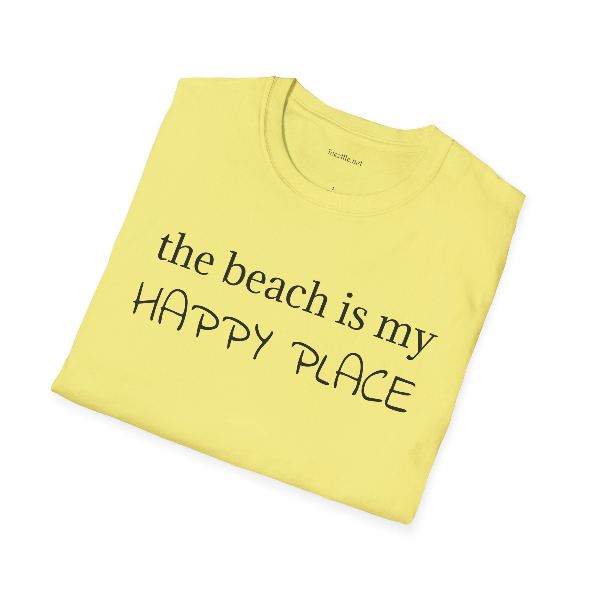The beach is my happy place - Unisex Softstyle T-Shirt 100% Cotton Graphic