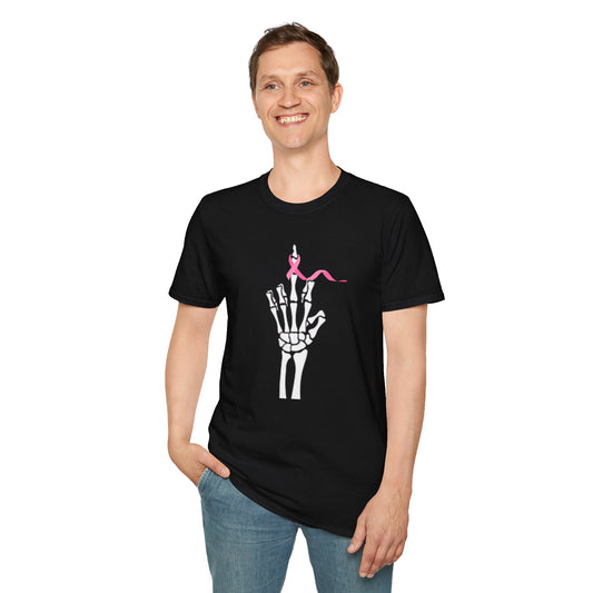 Give Cancer the bird - Unisex Softstyle T-Shirt 100% Cotton Graphic