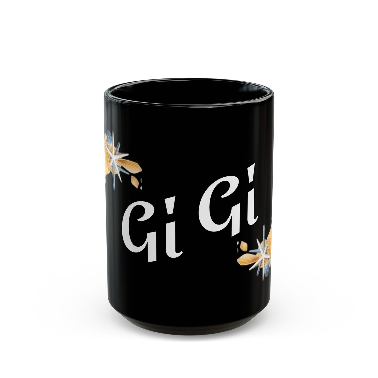 GiGi with seashells - Black Mug (11oz, 15oz) #Coffee #Tea #beach