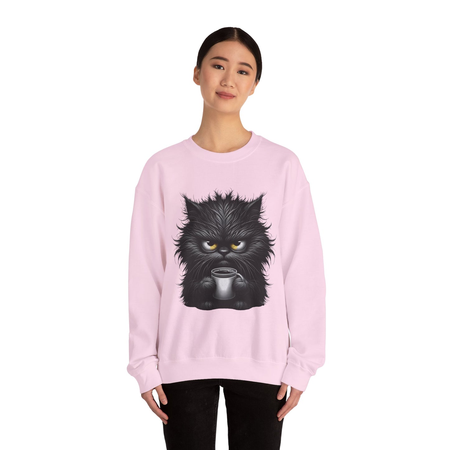 Adorable Grumpy Cat Unisex Heavy Blend™ Crewneck Sweatshirt Graphic
