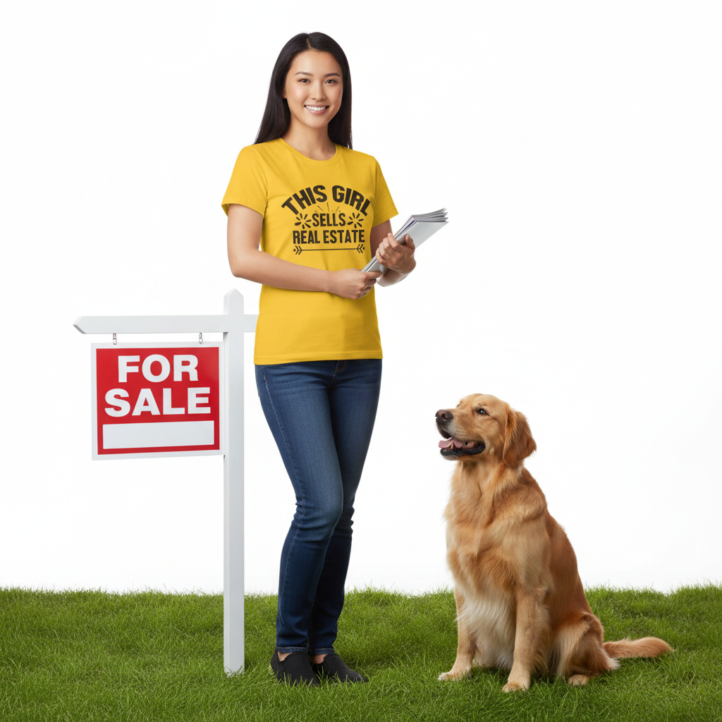 This Girl Sells Real Estate Unisex Soft Style T-Shirt 100% Cotton Graphic