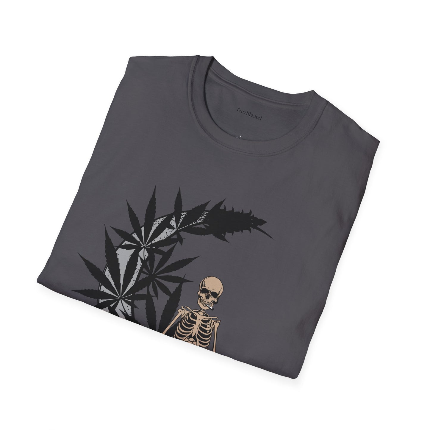 Smoking Skeleton - Unisex Softstyle T-Shirt 100% Cotton Graphic