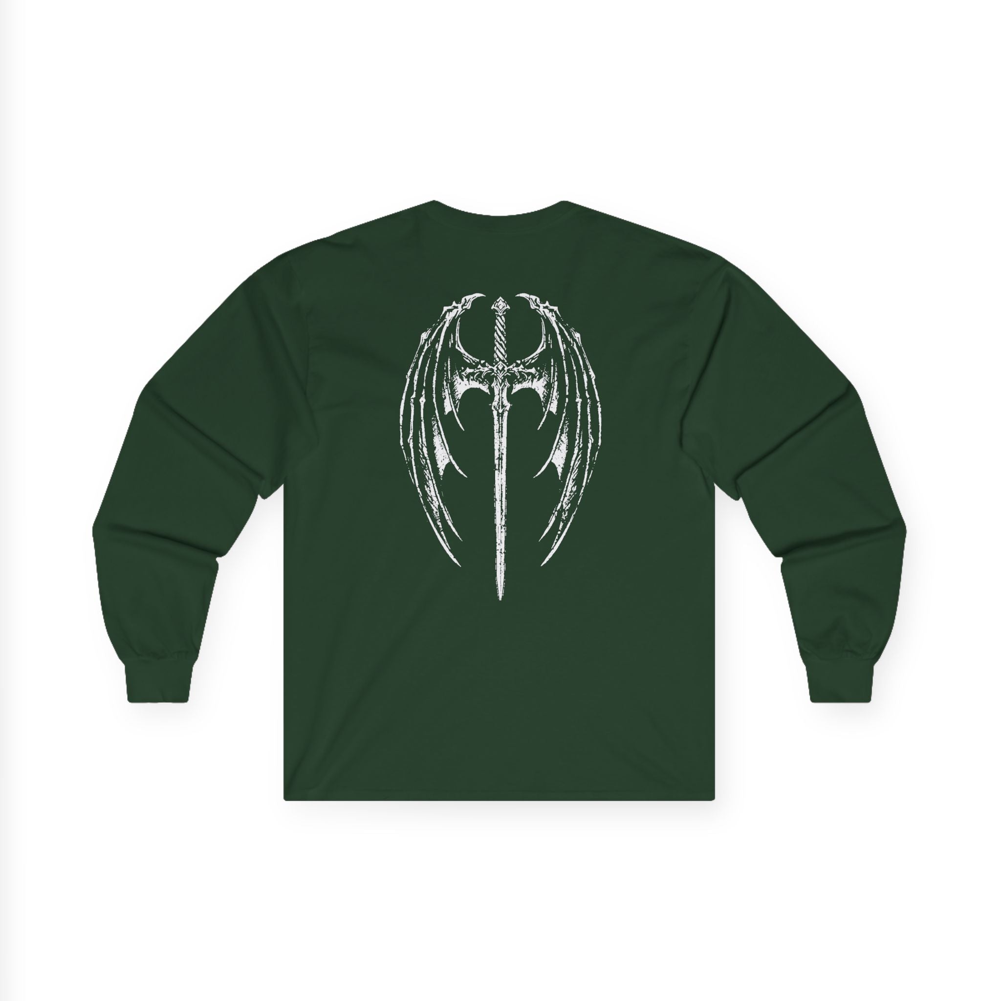 Gothic Winged Cross Long Sleeve Tee – Dark Angel Graphic Tee (back design)