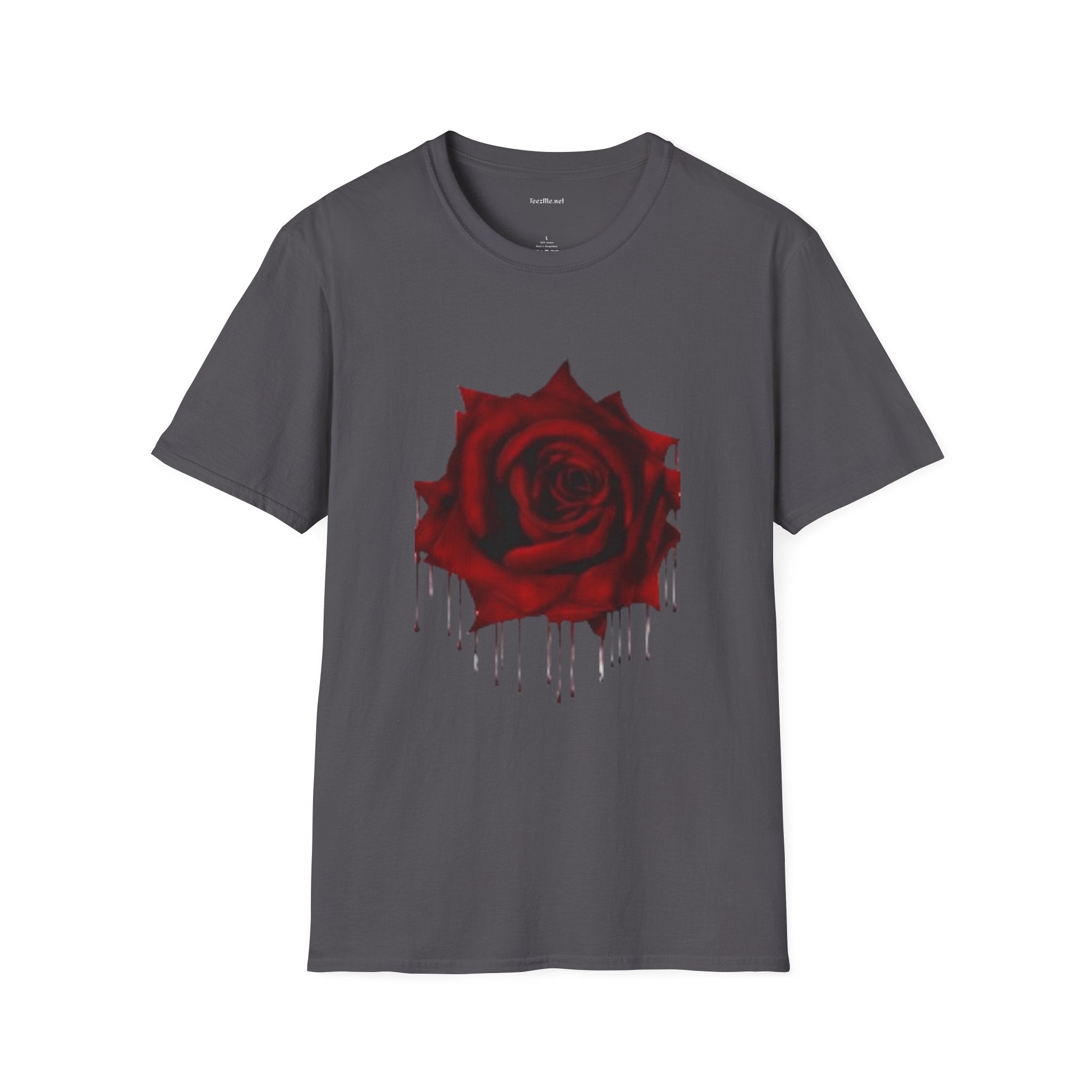 Bleeding Rose Illustration - Unisex Softstyle T-Shirt 100% Cotton Graphic