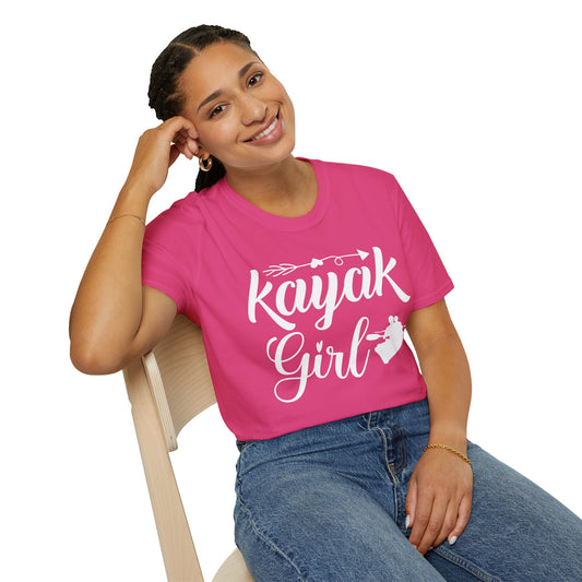Kayak Girl - Unisex Softstyle T-Shirt 100% Cotton Graphic