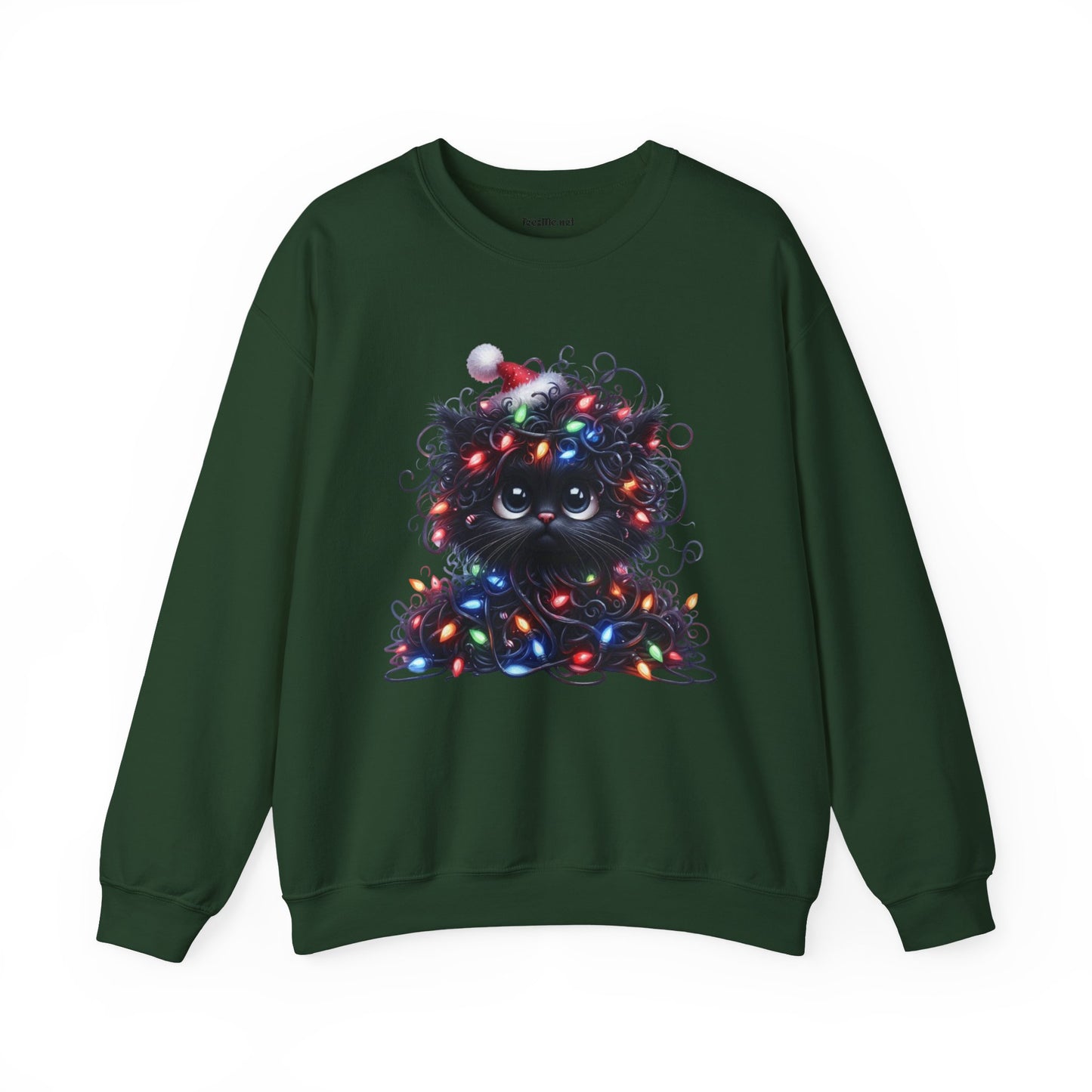 Funny Christmas Black Cat 03 Unisex Heavy Blend™ Crewneck Sweatshirt
