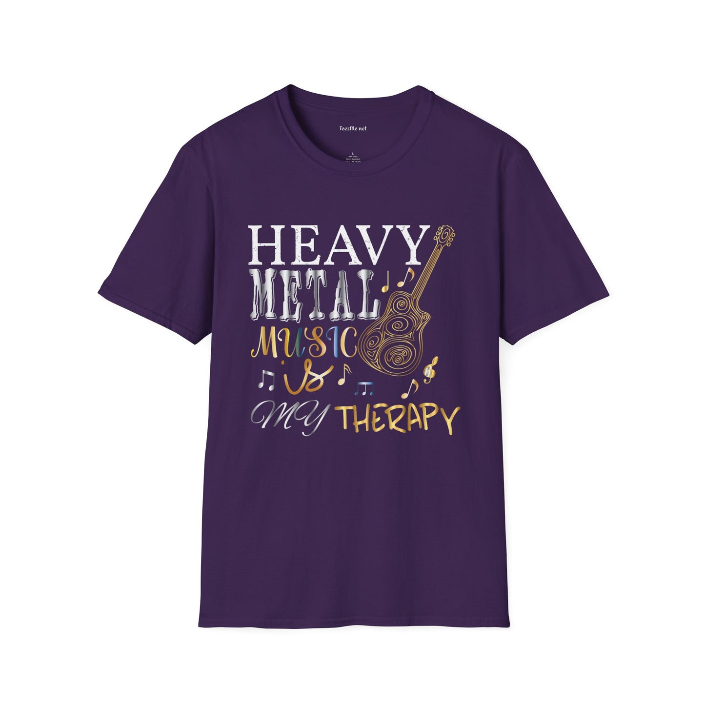 Heavy Metal Music is My Therapy Unisex SoftStyle T-Shirt 100% Cotton Graphic Music