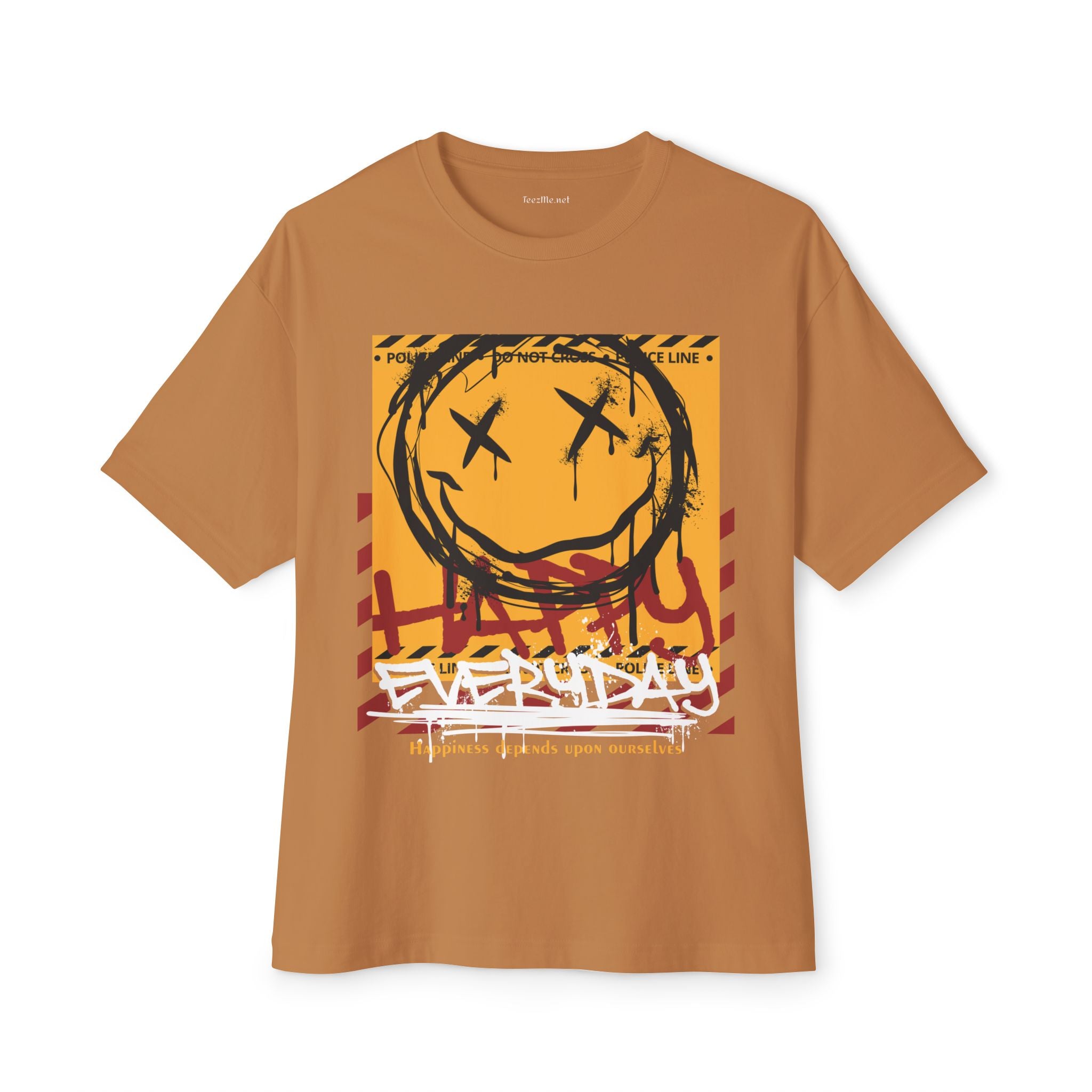 Happy Face Grunge - Unisex Oversized Tee