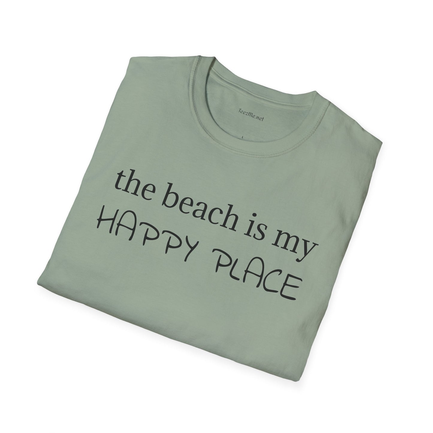 The beach is my happy place - Unisex Softstyle T-Shirt 100% Cotton Graphic