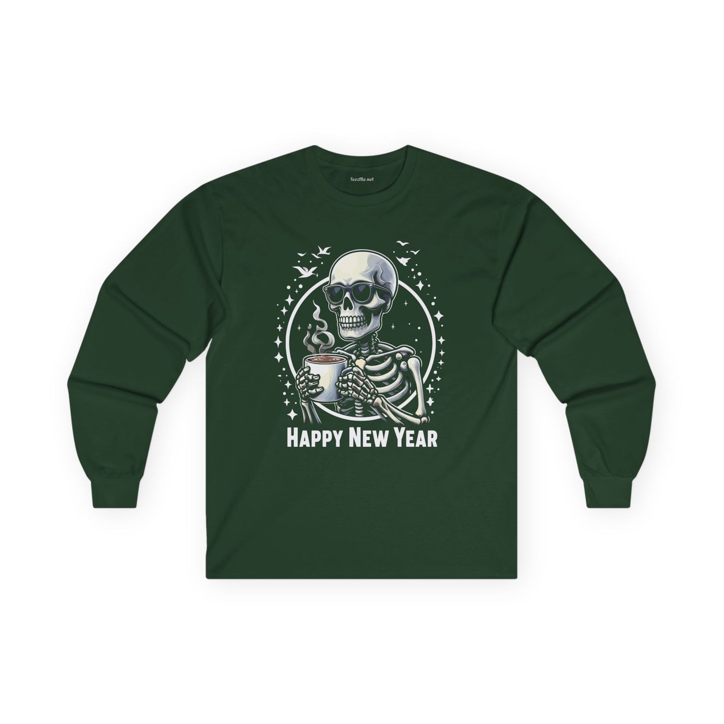 Happy New Year Skeleton Unisex Ultra Cotton Long Sleeve Tee