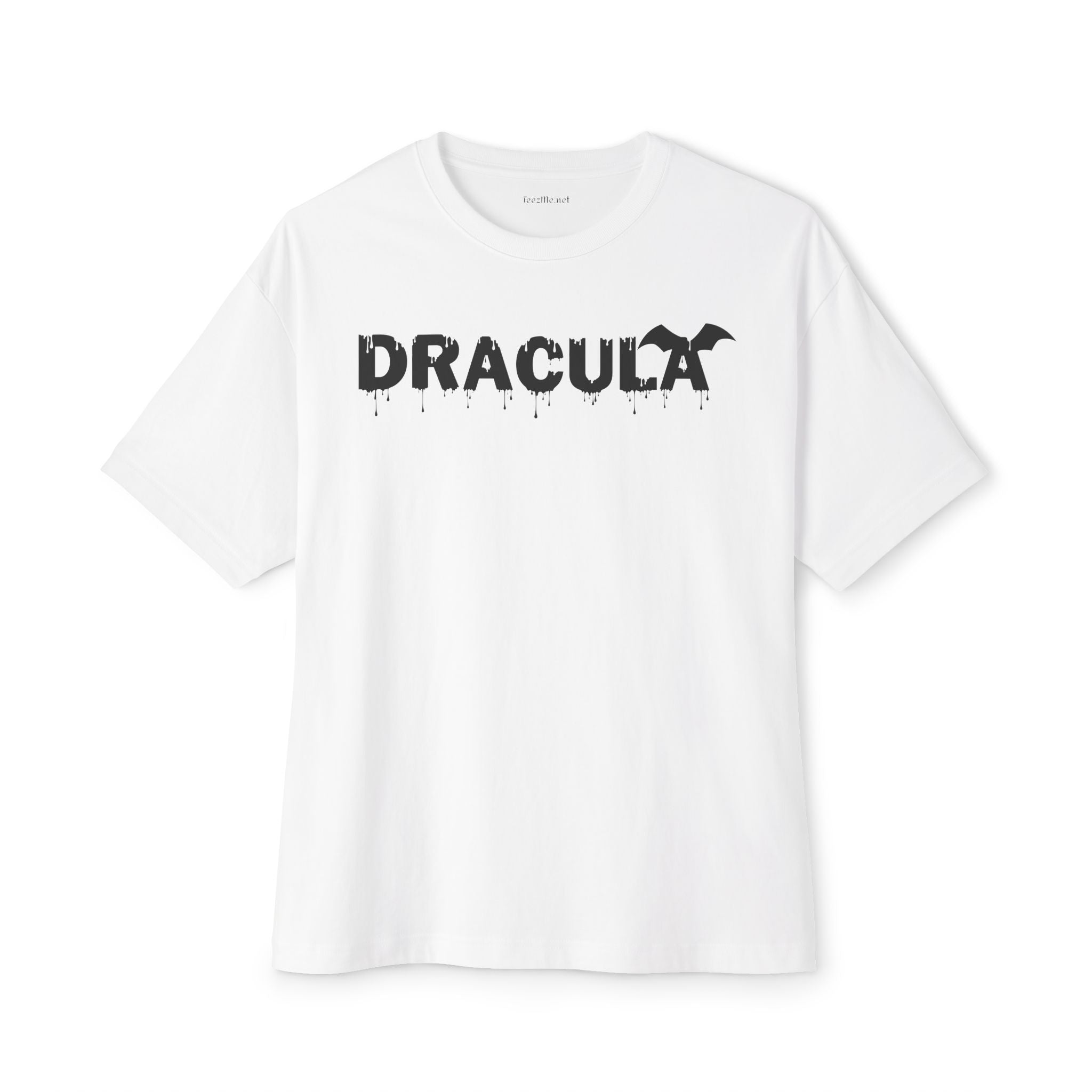 DRACULA with bats on back Unisex Oversized Boxy Tee
