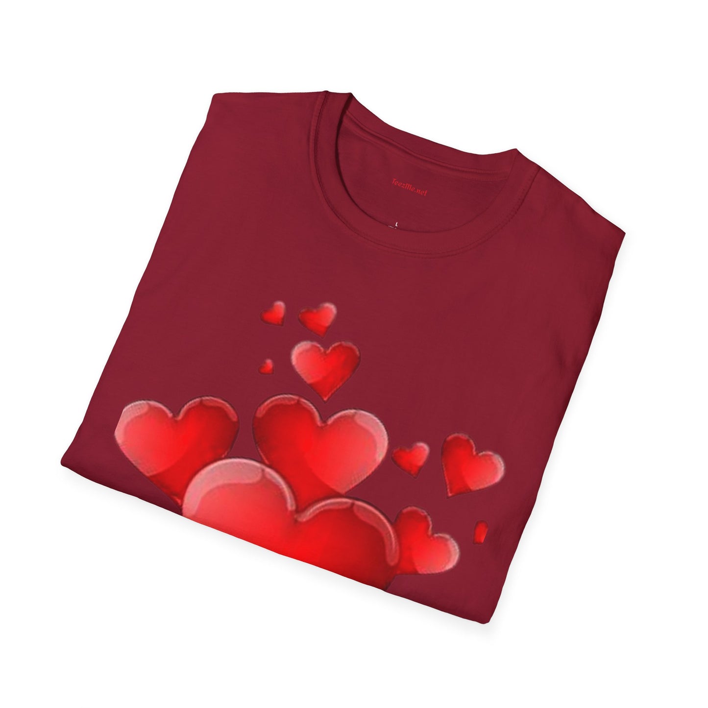 Red Hearts - Unisex Softstyle T-Shirt 100% Cotton Graphic