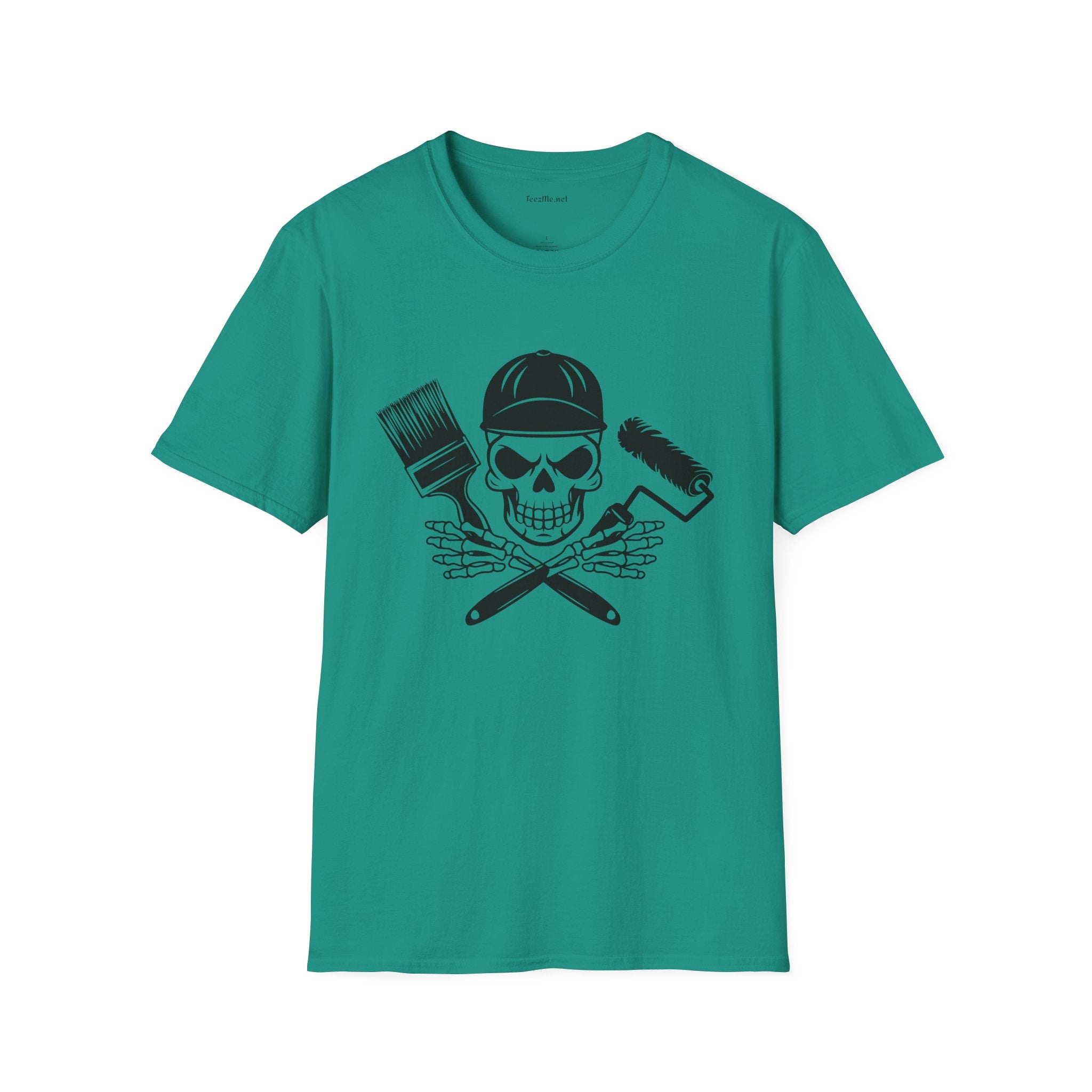 Painter Skeleton Unisex Softstyle T-Shirt 100% Cotton Graphic
