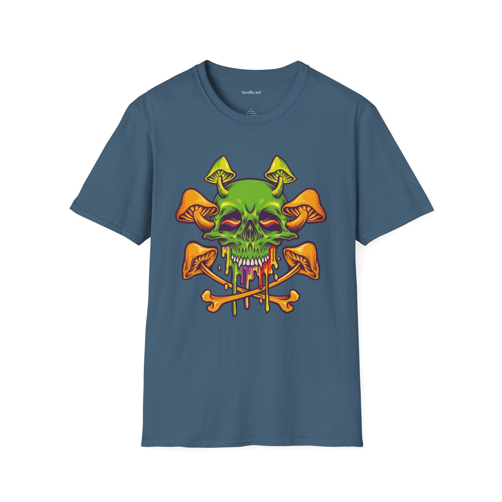 Sugar Skull Magic Mushrooms 01 Unisex Softstyle T-Shirt 100% Cotton Graphic