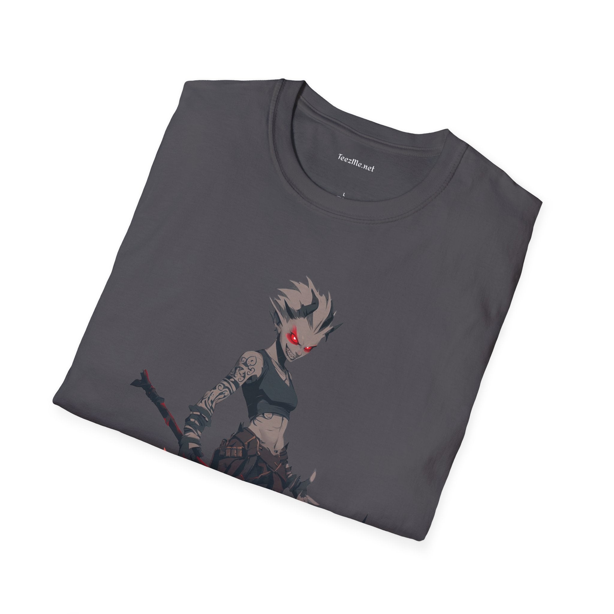 Anime Demon Girl Unisex Softstyle T-Shirt 100% Cotton Graphic