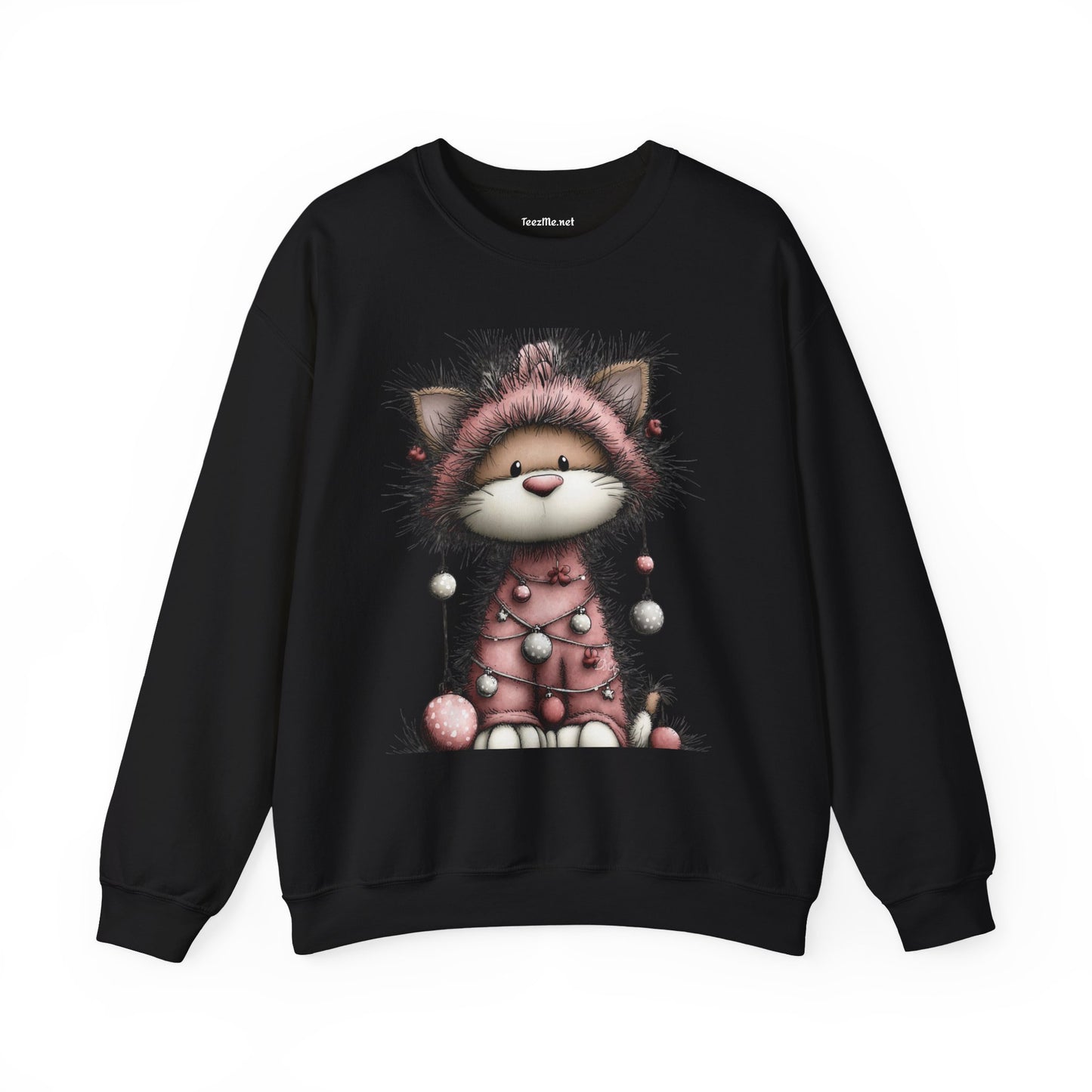 Whimsical Holiday Cat 02 Unisex Heavy Blend™ Crewneck Sweatshirt