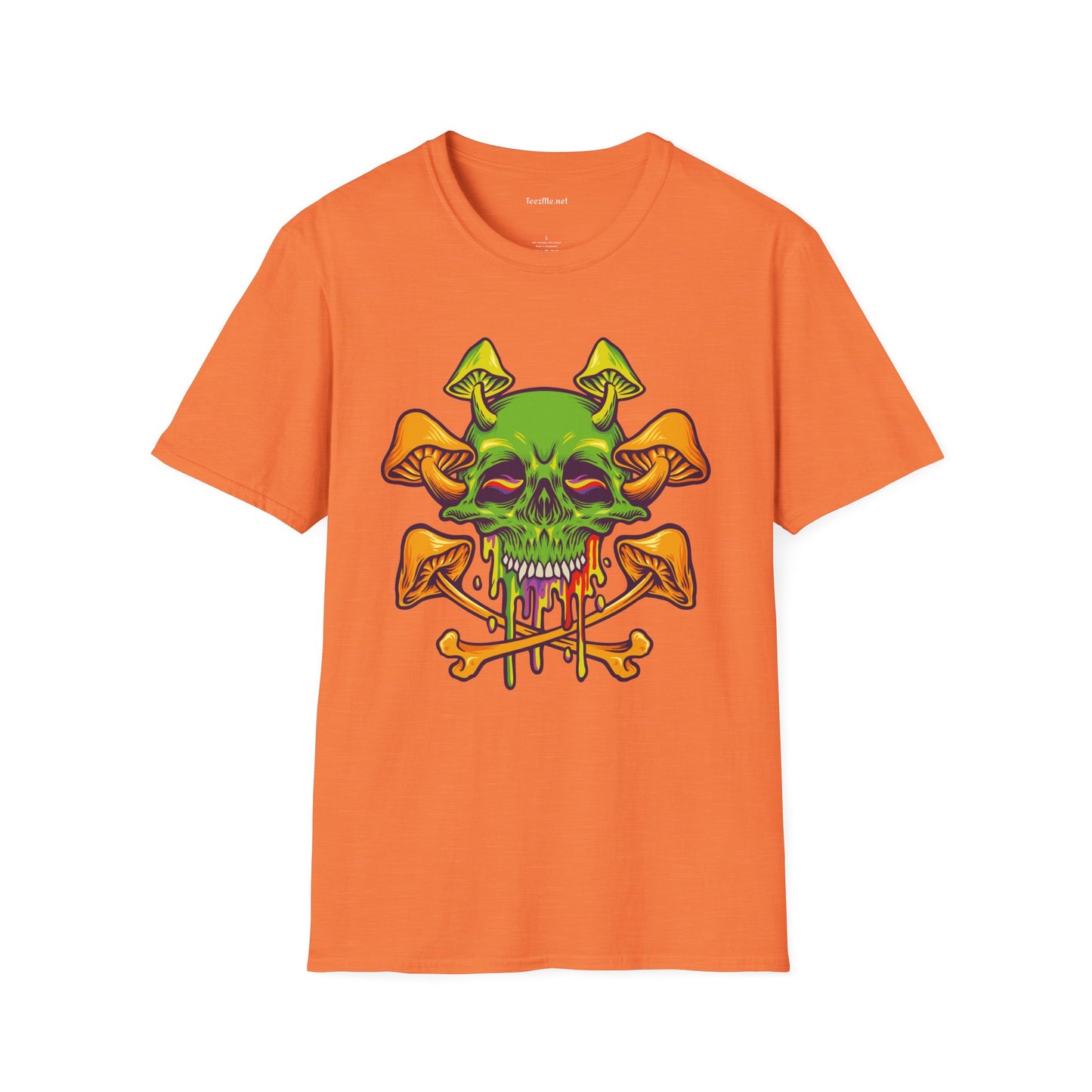 Sugar Skull Magic Mushrooms 01 Unisex Softstyle T-Shirt 100% Cotton Graphic