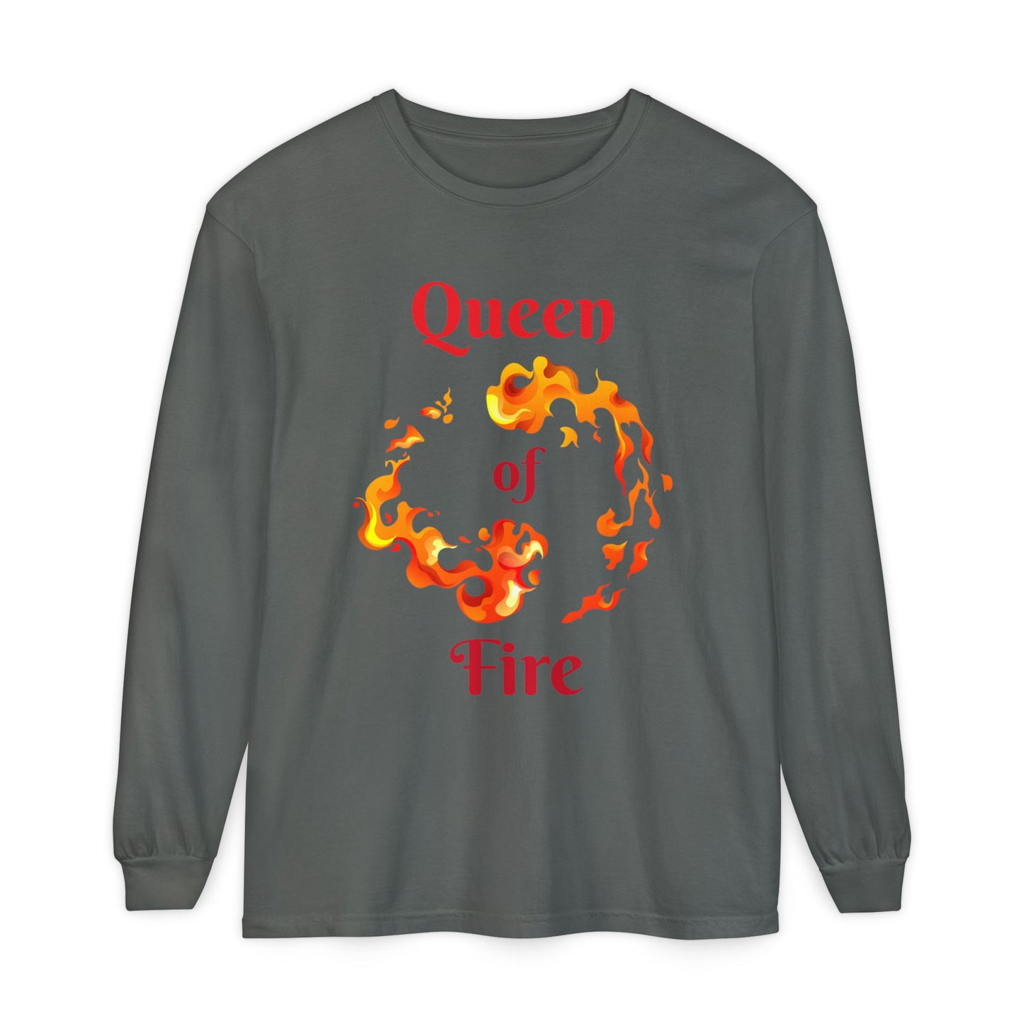 Queen of Fire - Unisex Garment-dyed Long Sleeve T-Shirt