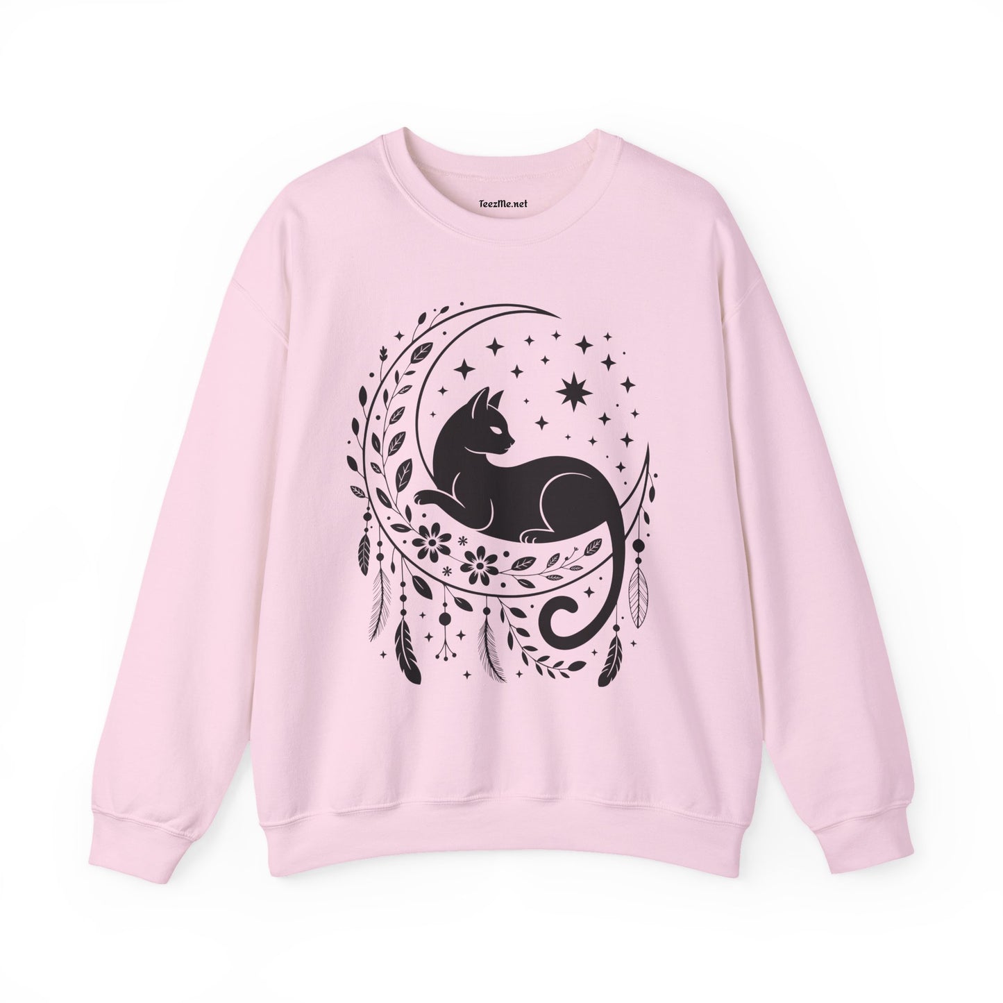 Black Cat Moon Silhouette Unisex Heavy Blend™ Crewneck Sweatshirt Graphic