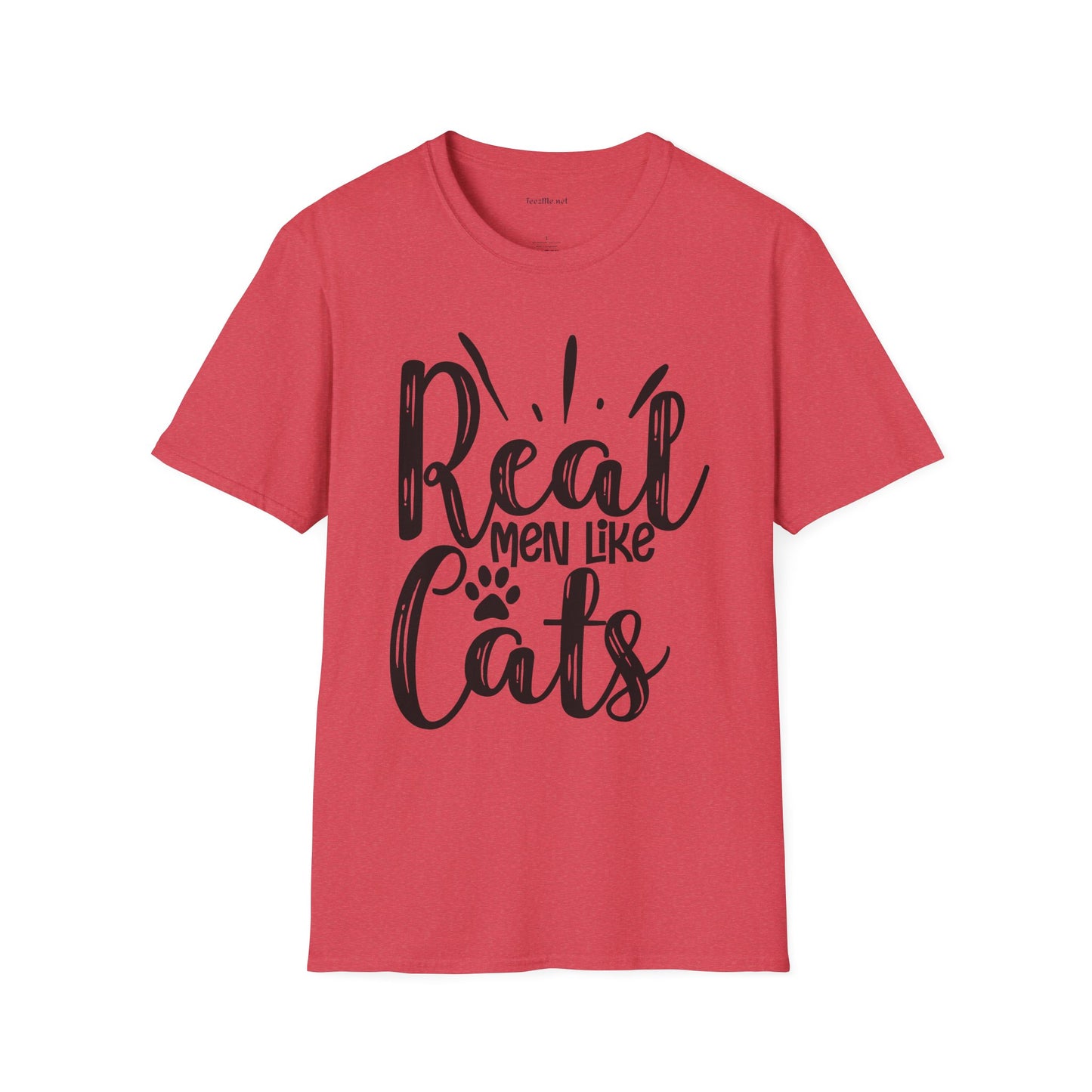 Real Men Like Cats Unisex Soft Style T-Shirt 100% Cotton Graphic