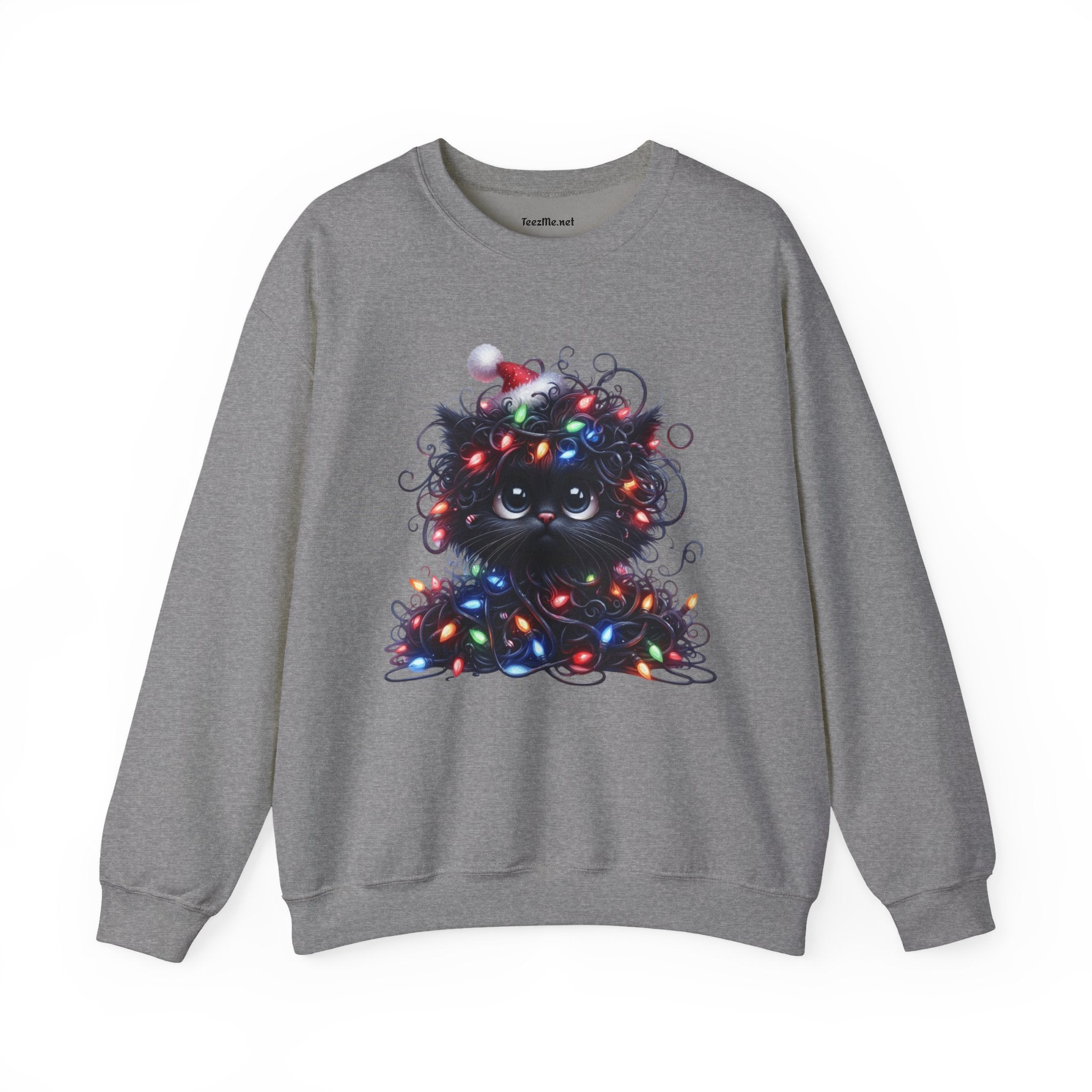 Funny Christmas Black Cat 03 Unisex Heavy Blend™ Crewneck Sweatshirt