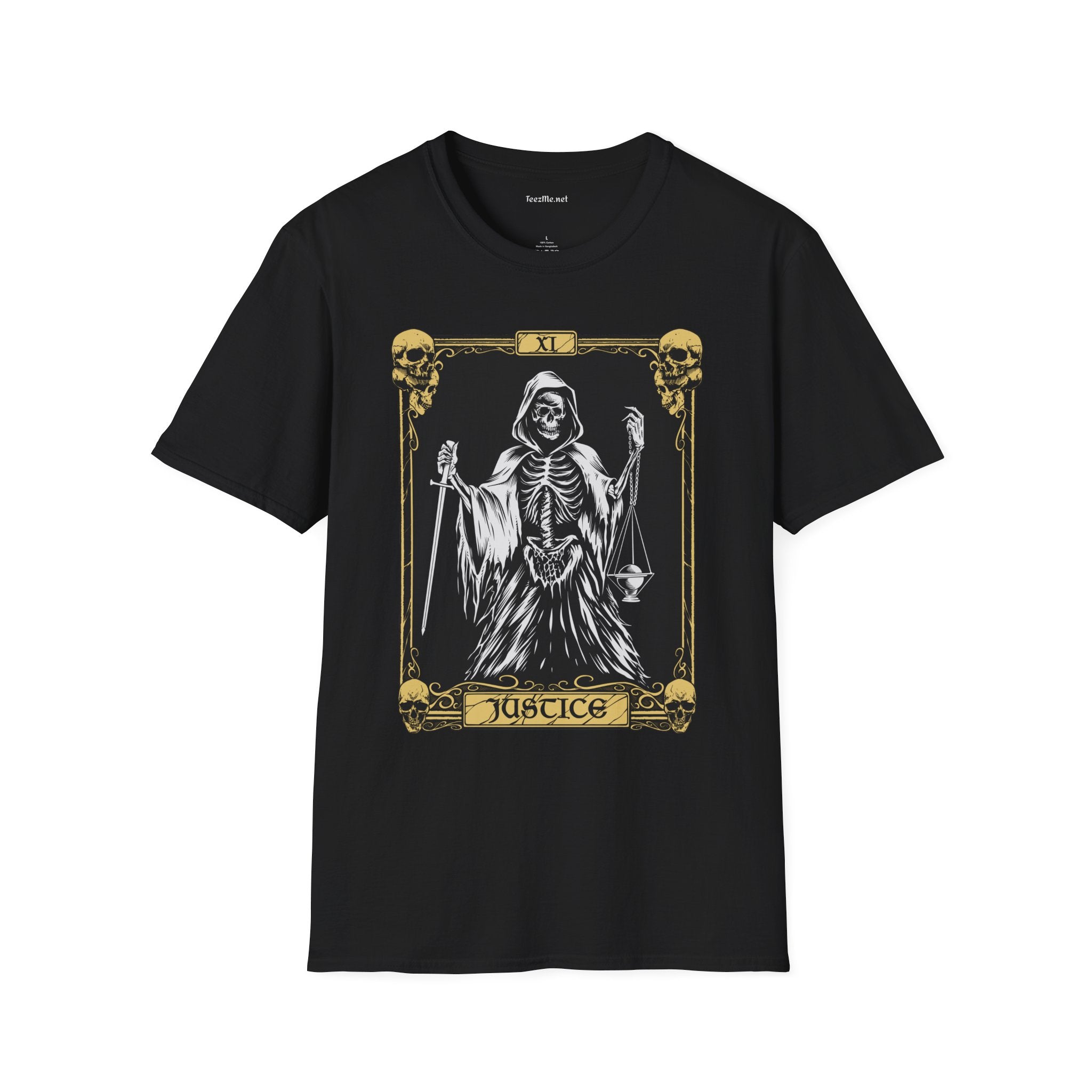 Justice Tarot Unisex SoftStyle T-Shirt 100% Cotton Graphic