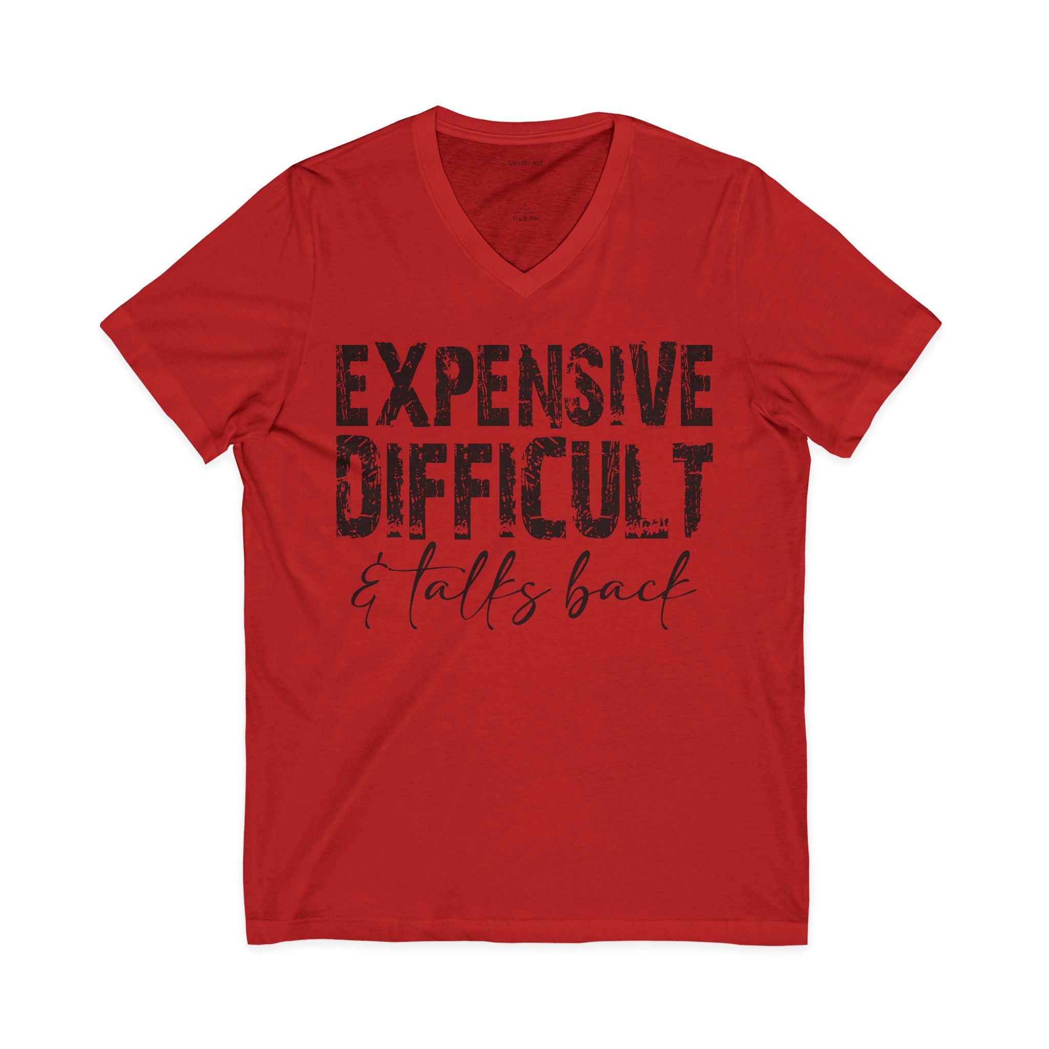 V-Neck Tee — "Expensive, Difficult & Talks Back" Graphic Shirt