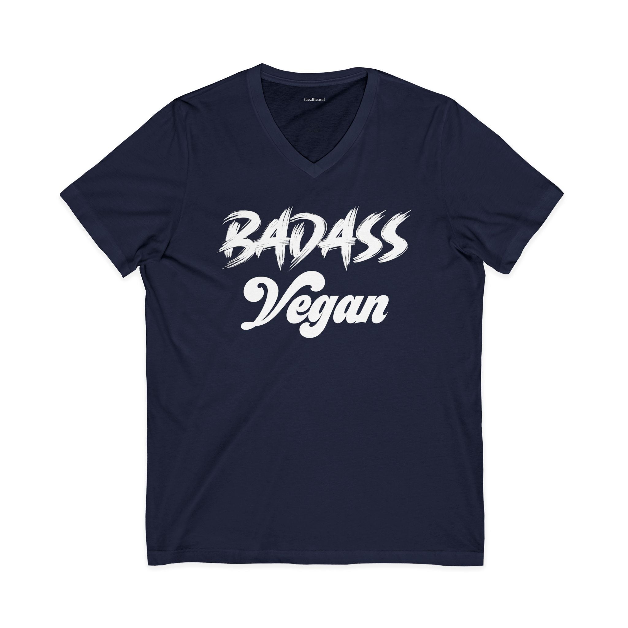 BADASS Vegan Unisex Jersey Short Sleeve V-Neck Tee
