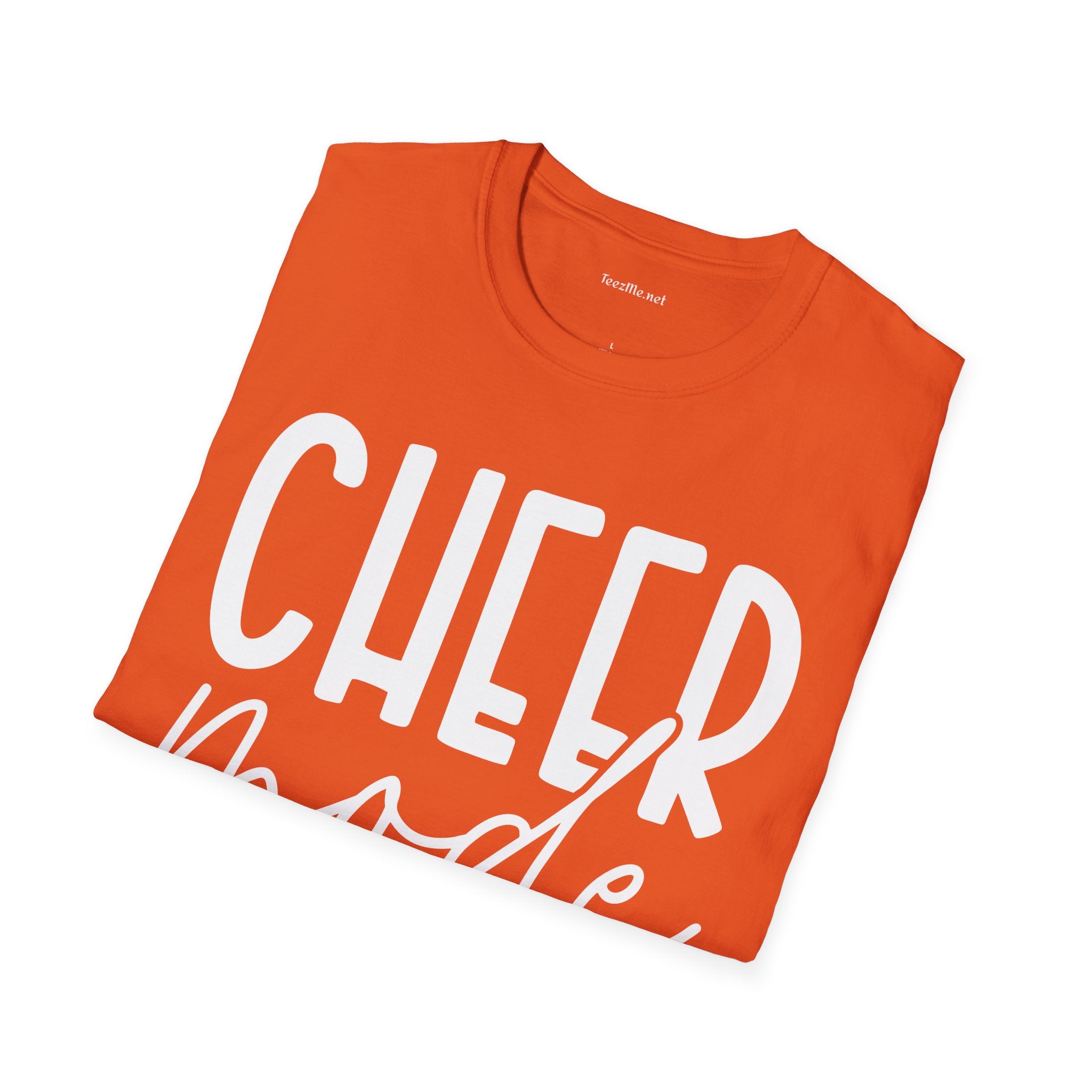 Cheer Mode All Day (white text) Unisex Soft Style T-Shirt 100% Cotton Graphic