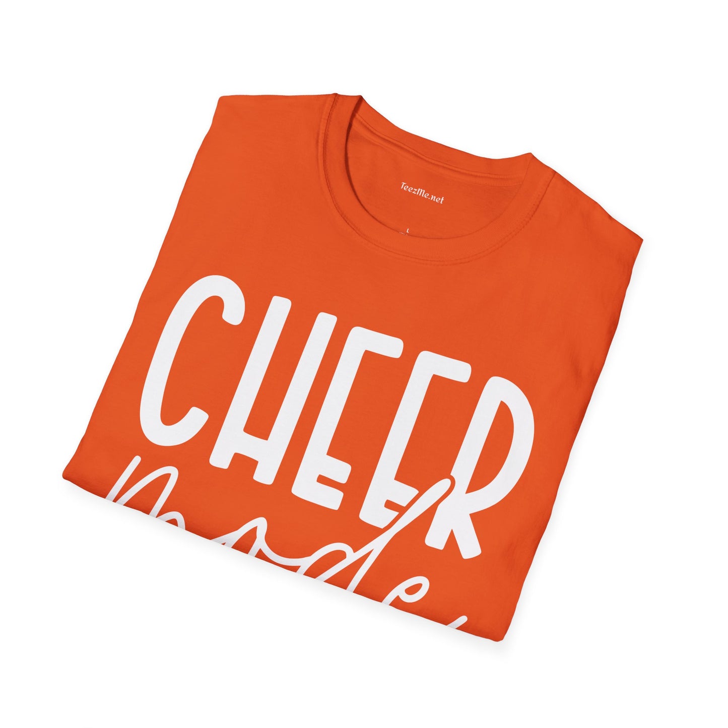 Cheer Mode All Day (white text) Unisex Soft Style T-Shirt 100% Cotton Graphic