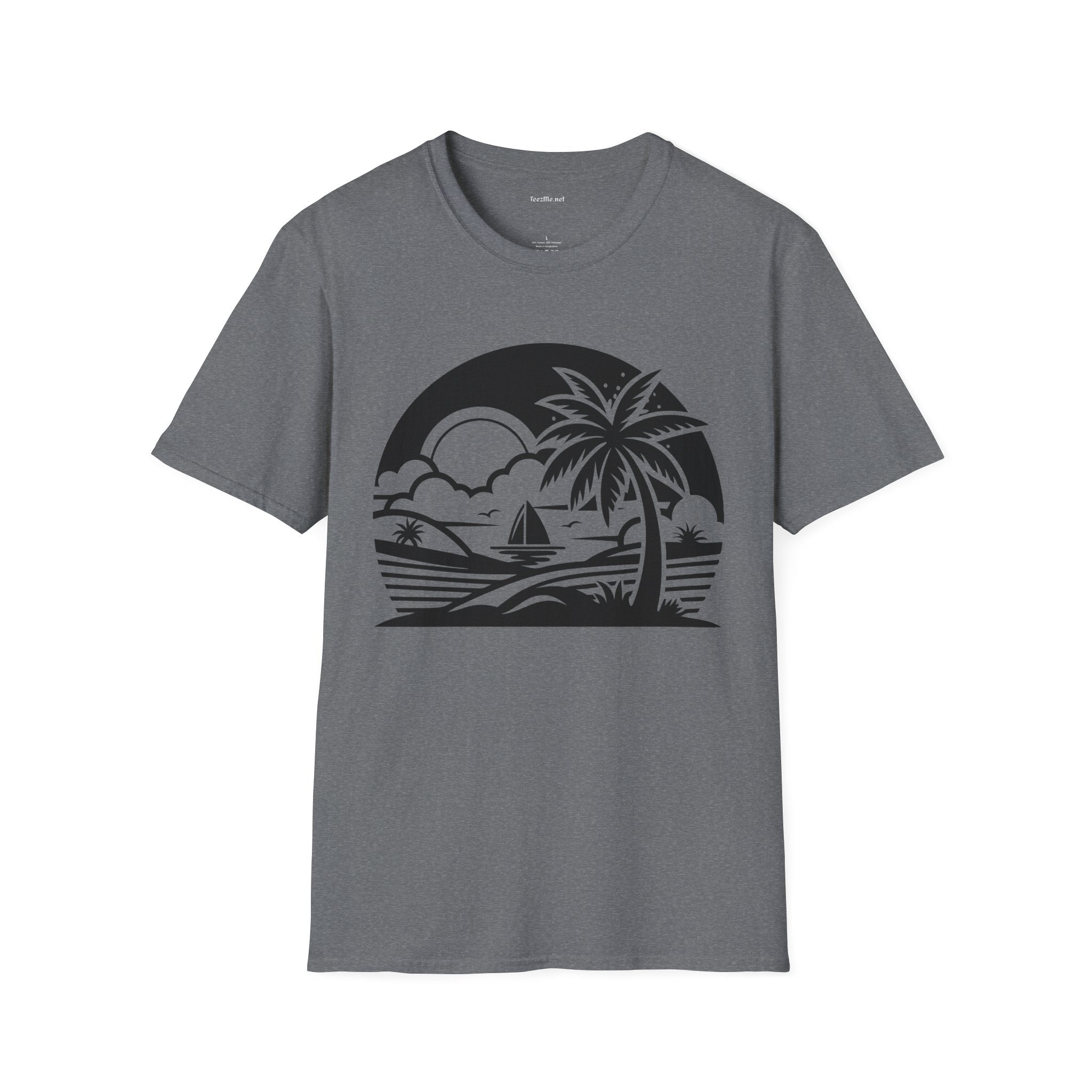 Beach Sunrise - Unisex Softstyle T-Shirt 100% Cotton Graphic