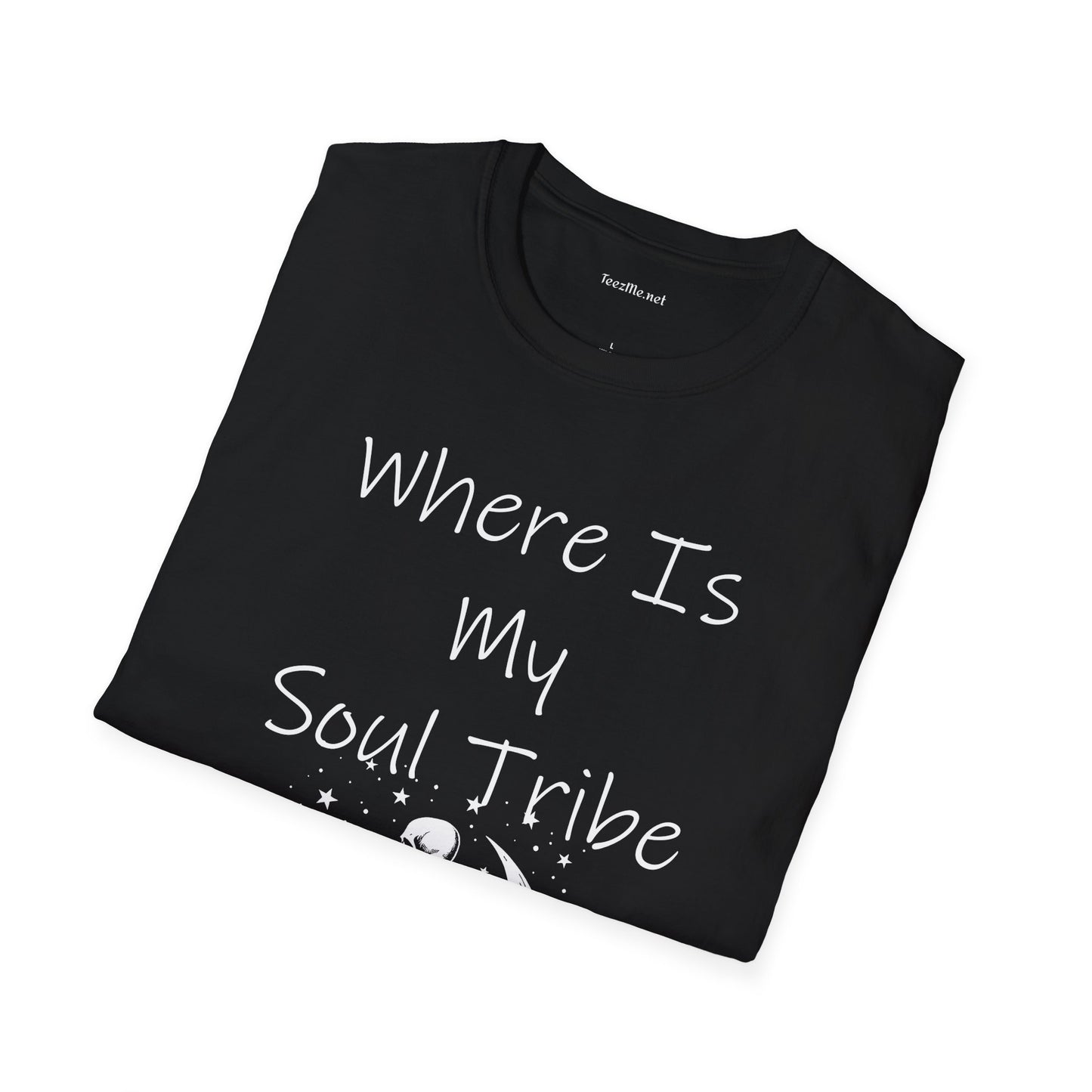 Where Is My Soul Tribe with Skeleton Unisex Soft Style T-Shirt 100% Cotton Graphic