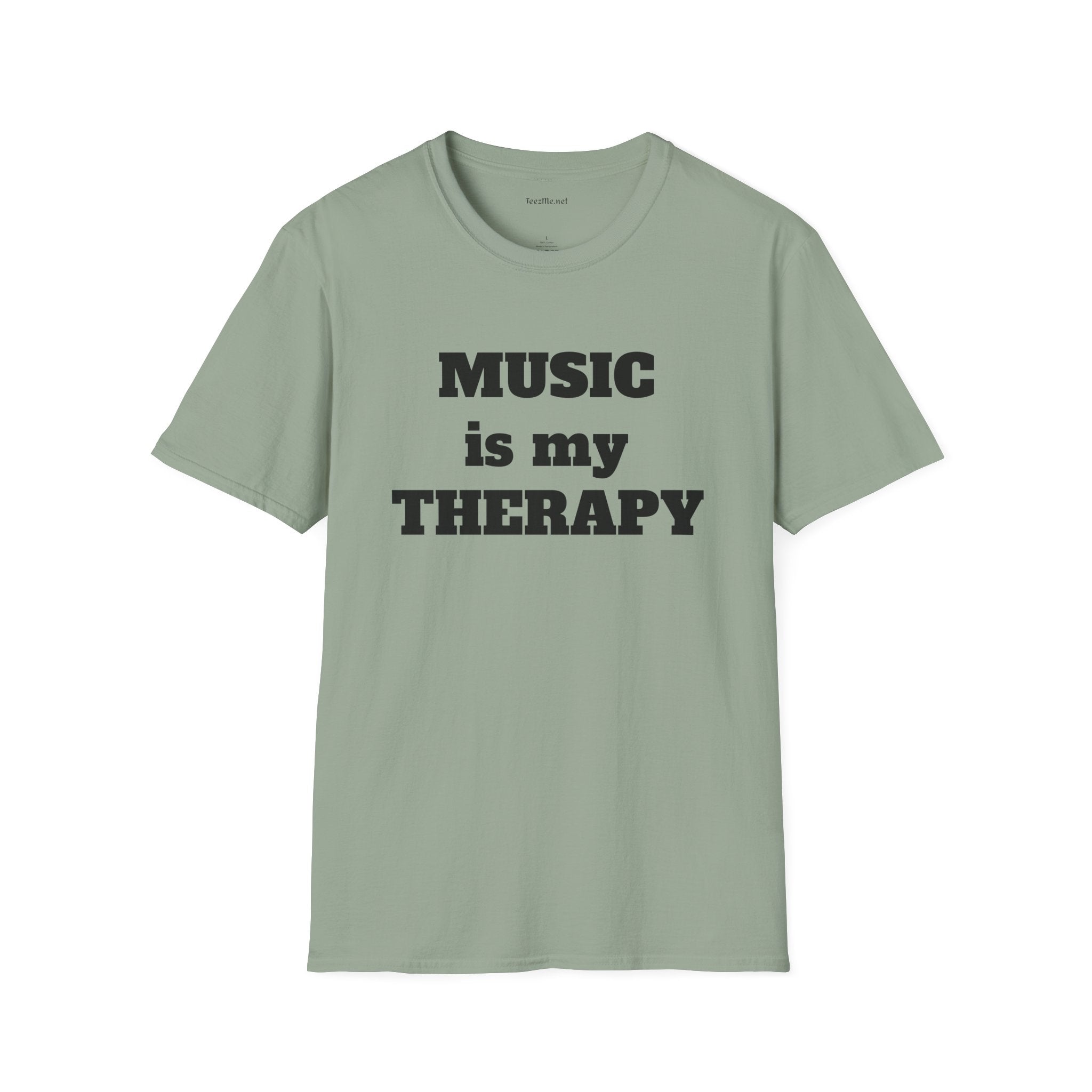 Music is my Therapy Unisex Softstyle T-Shirt 100% Cotton Graphic