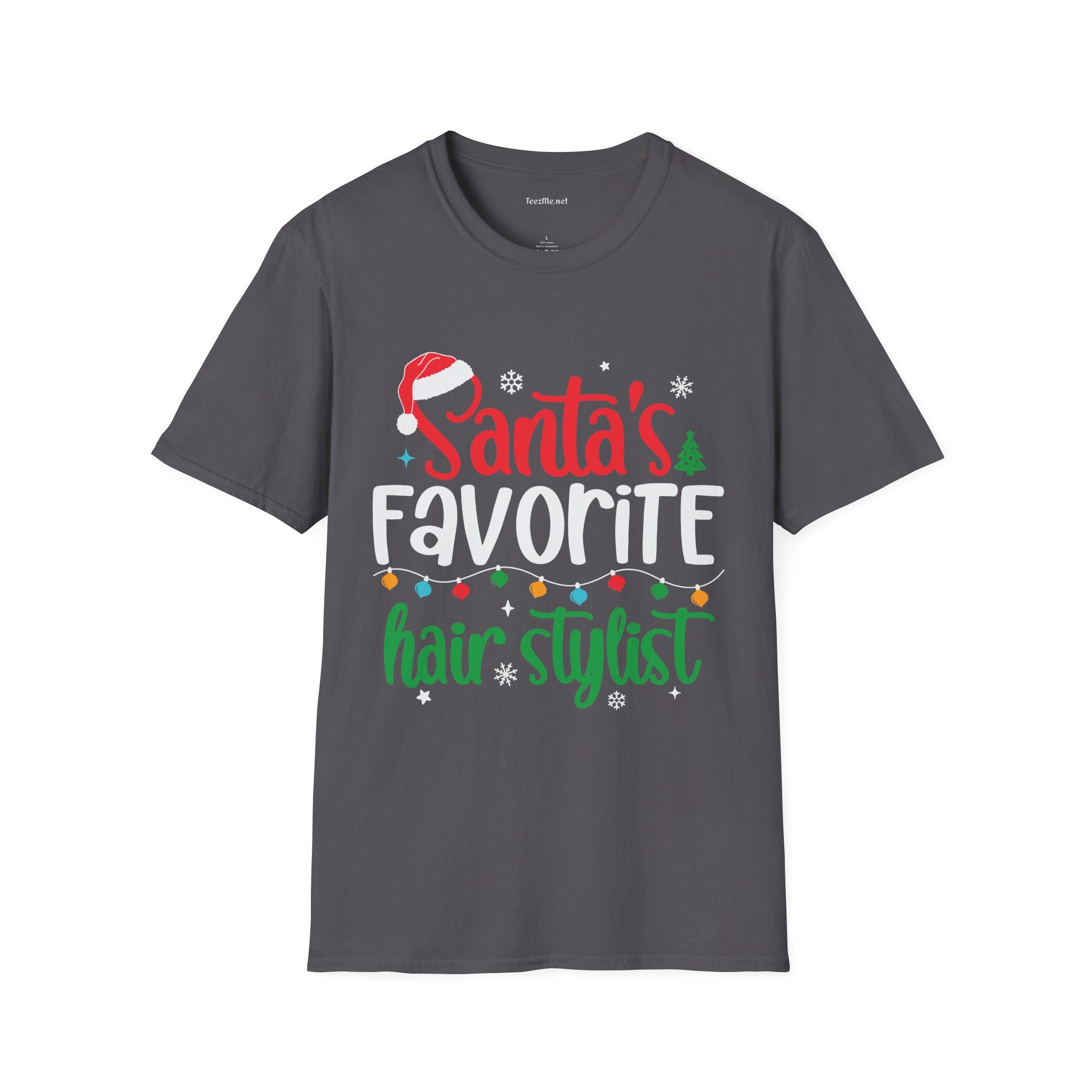 Santa’s Favorite Hair Stylist T-Shirt — Festive Christmas Salon Gift