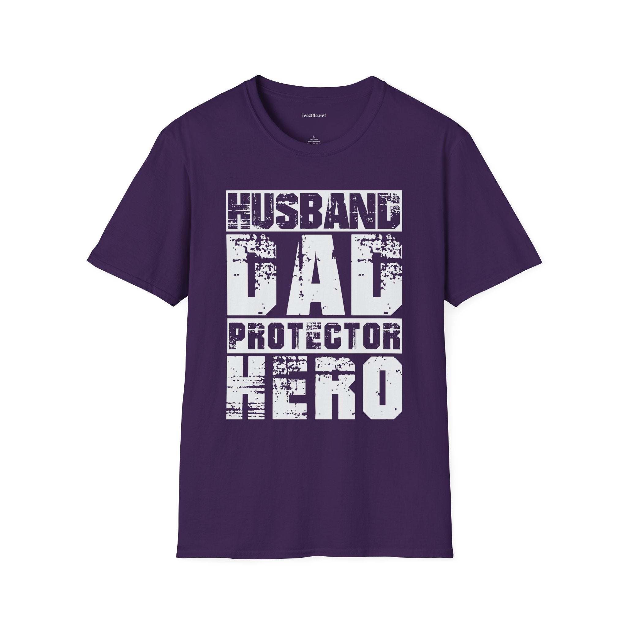 Husband Dad Protector Hero Unisex Soft Style T-Shirt 100% Cotton Graphic