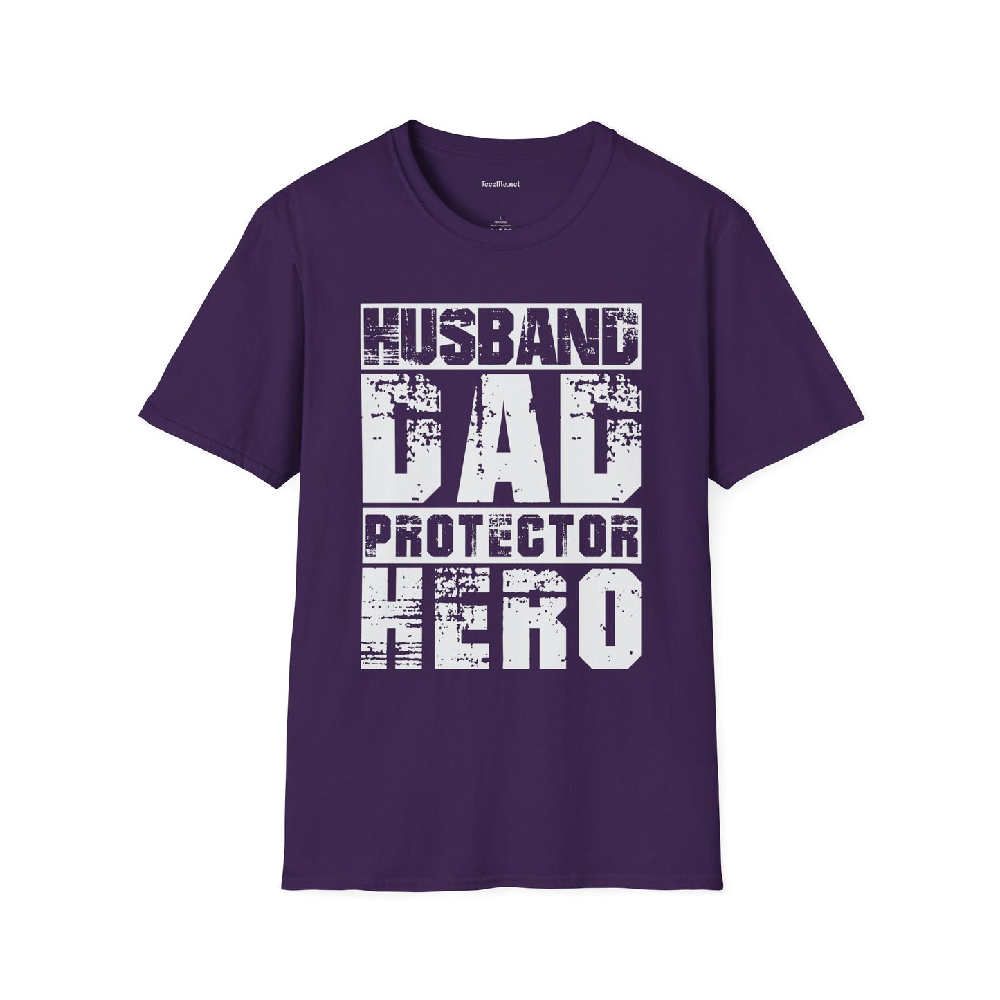 Husband Dad Protector Hero Unisex Soft Style T-Shirt 100% Cotton Graphic
