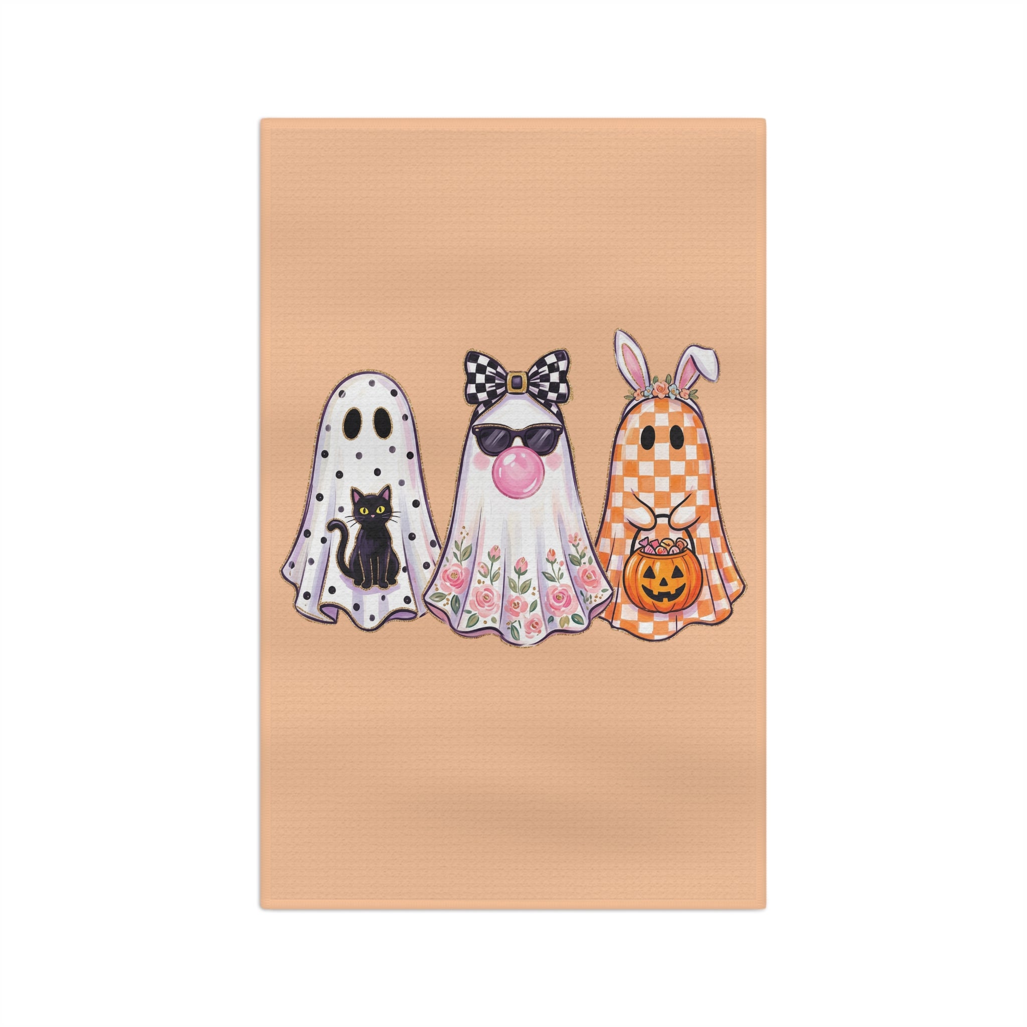 Halloween Ghost Trio Microfiber Tea Towel – Cute Spooky Kitchen Decor