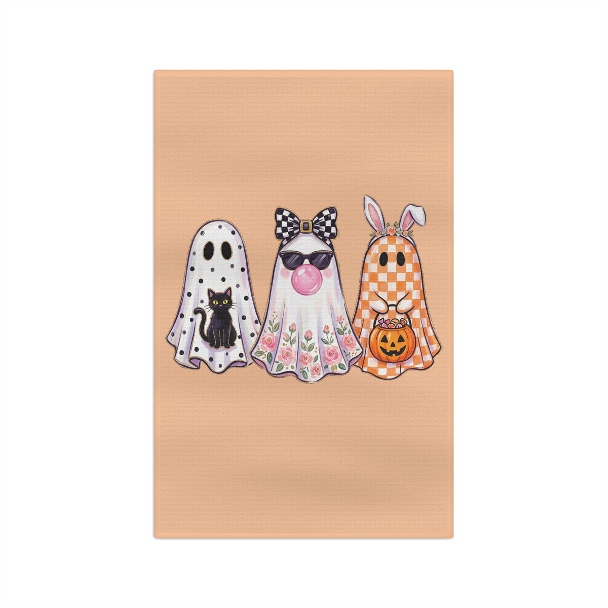 Halloween Ghost Trio Microfiber Tea Towel – Cute Spooky Kitchen Decor