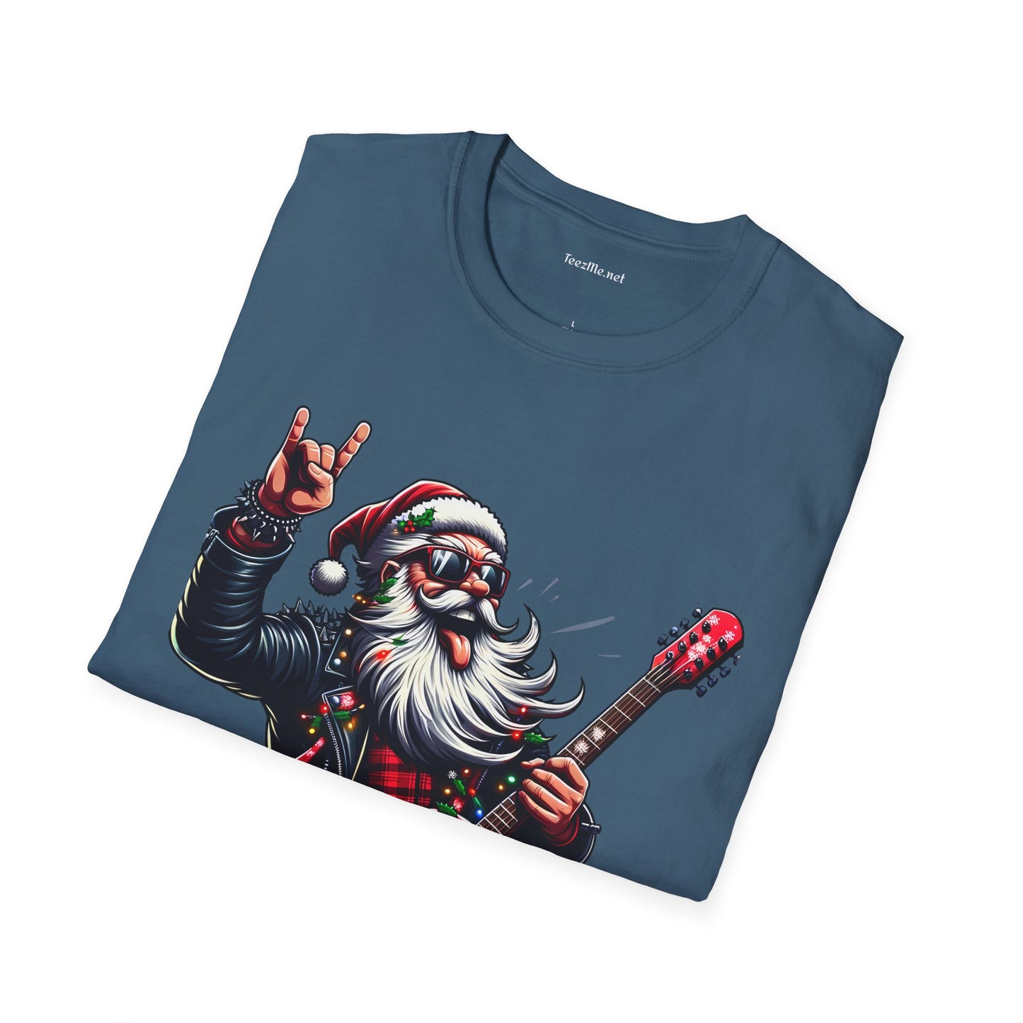 Rockin' Santa Unisex Softstyle T-Shirt 100% Cotton Graphic