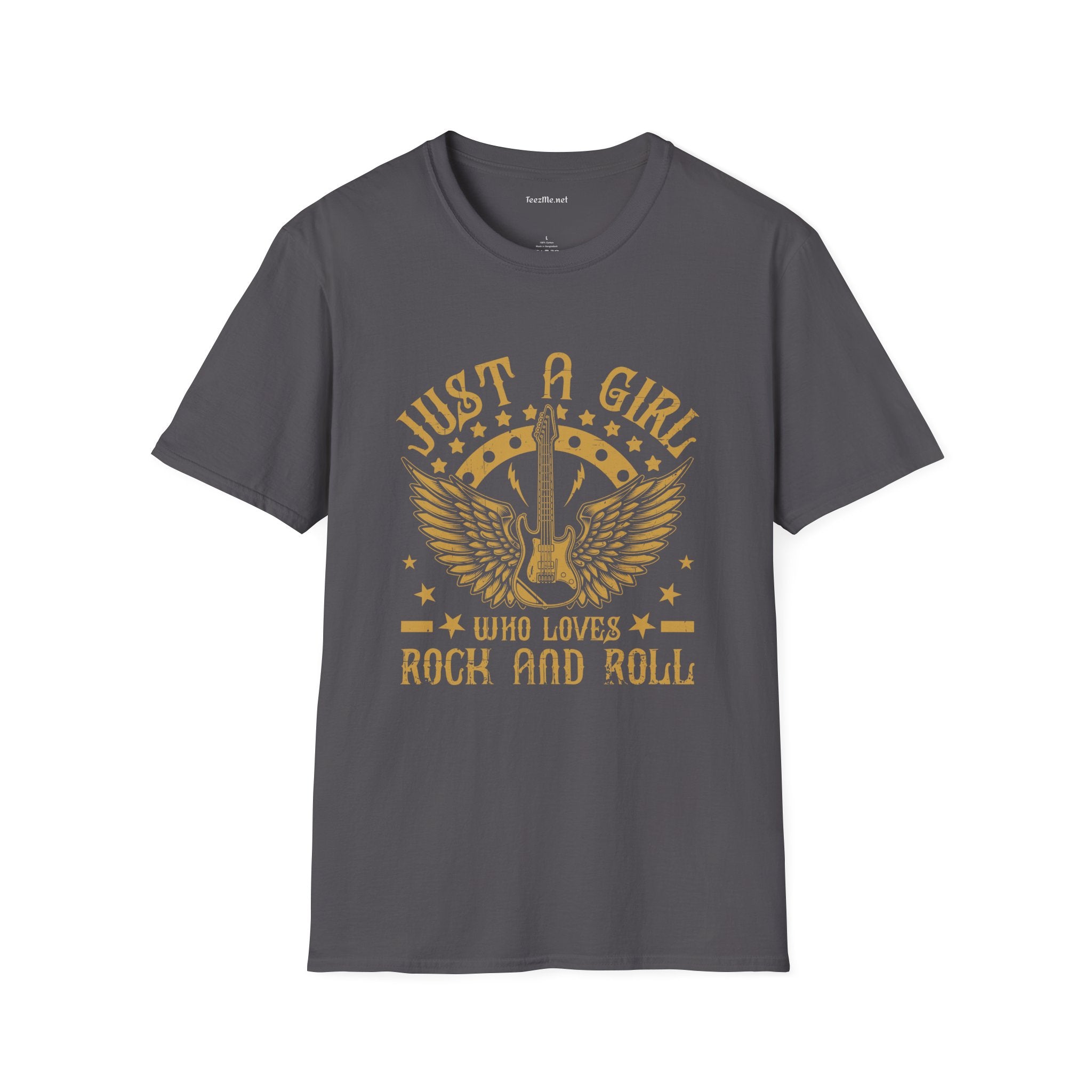 Just a Girl Who Loves Rock N Roll - Unisex Softstyle T-Shirt 100% Cotton Graphic