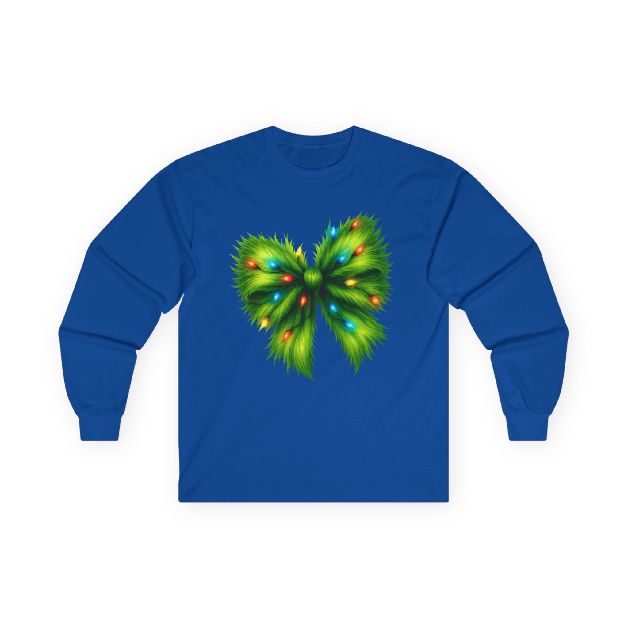 Grinch Bow with Lights Unisex Ultra Cotton Long Sleeve Tee