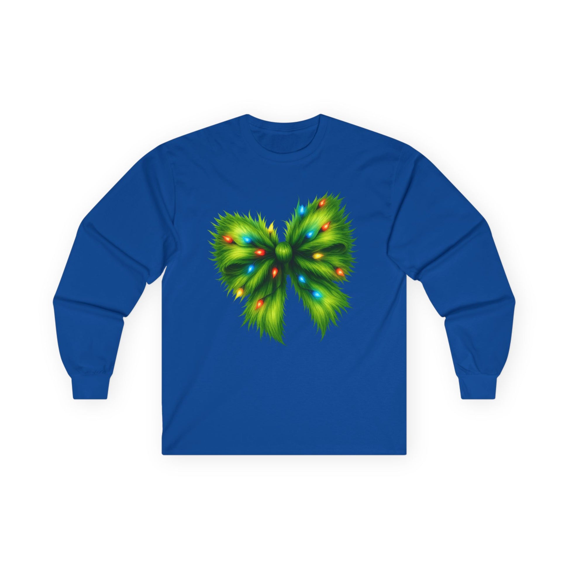 Grinch Bow with Lights Unisex Ultra Cotton Long Sleeve Tee