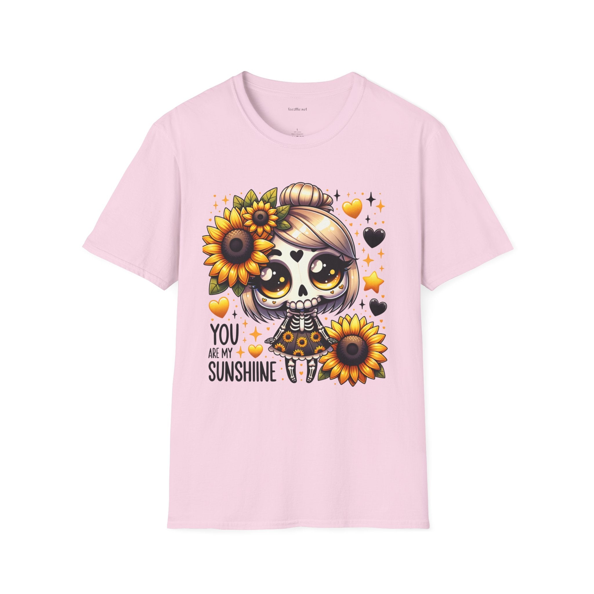Sunflower Day of the Dead Tee — "You Are My Sunshine" Cute Sugar Skull Shirt