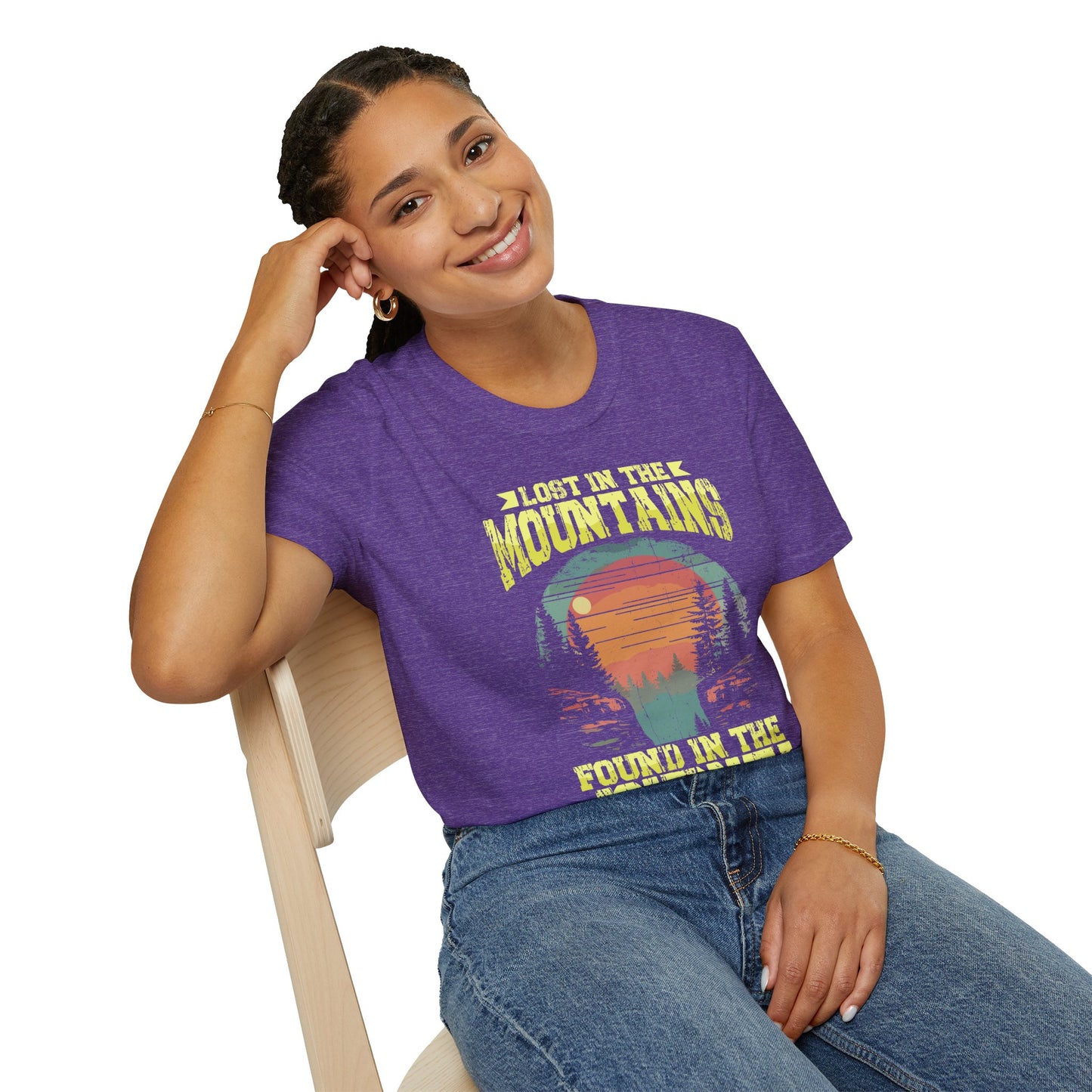 Lost in the Mountain - Unisex Softstyle T-Shirt 100% Cotton Graphic