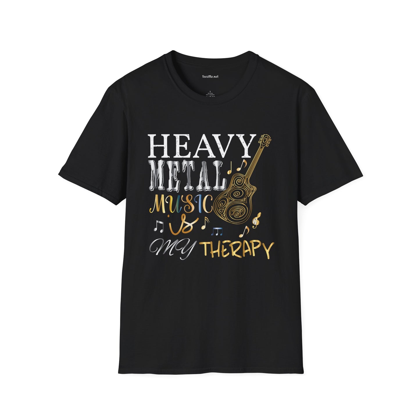 Heavy Metal Music is My Therapy Unisex SoftStyle T-Shirt 100% Cotton Graphic Music