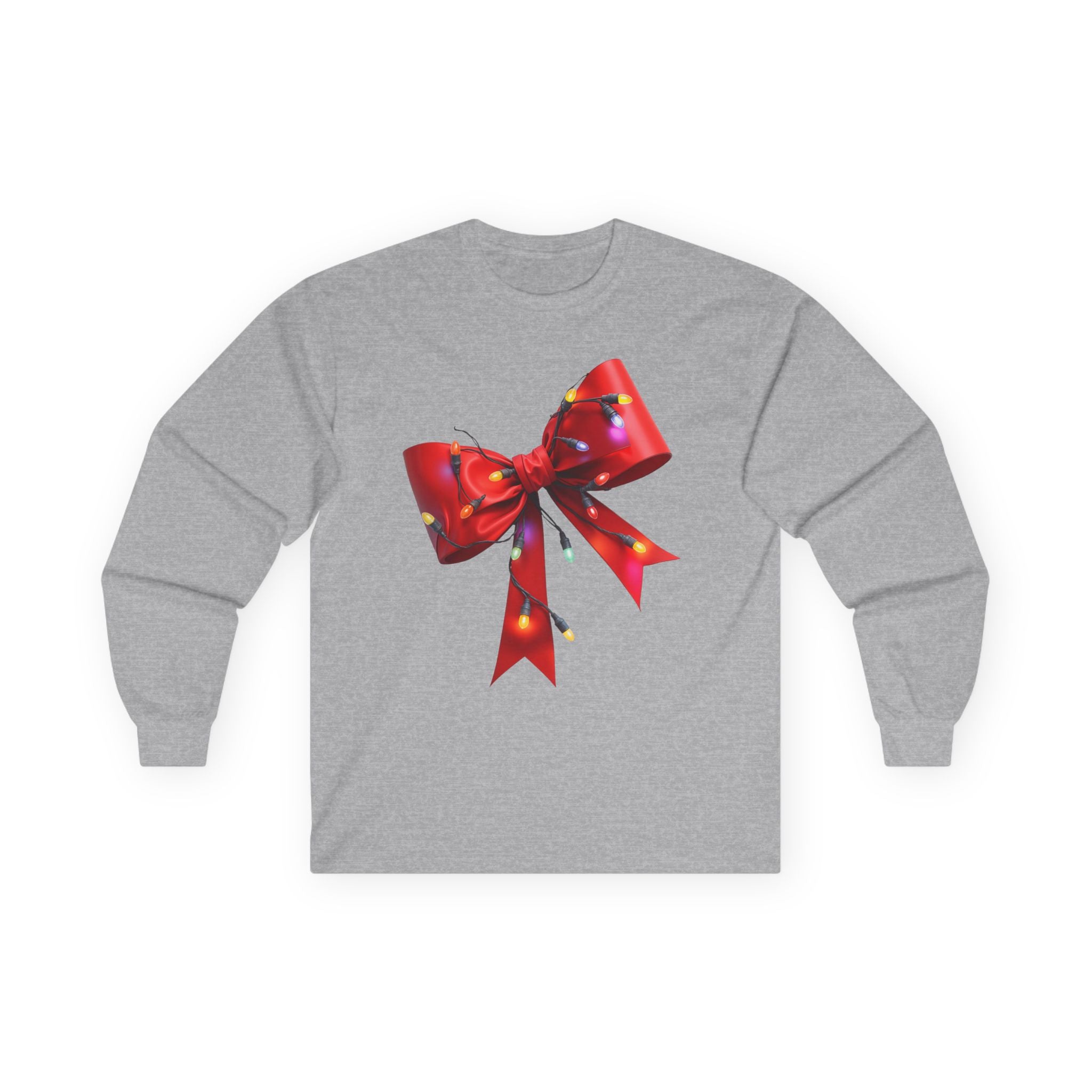 Red Bow with Lights Unisex Ultra Cotton Long Sleeve Tee