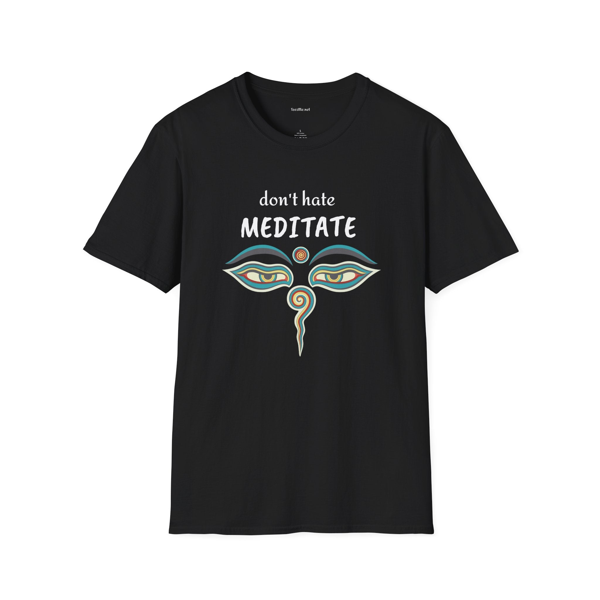 Don't hate MEDITATE - Unisex Softstle T-Shirt 100% Cotton Graphic #yoga