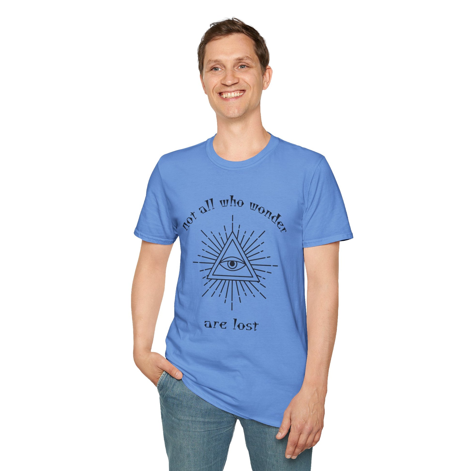 Not all who wonder are lost - Unisex Softstyle T-Shirt 100% Cotton Graphic