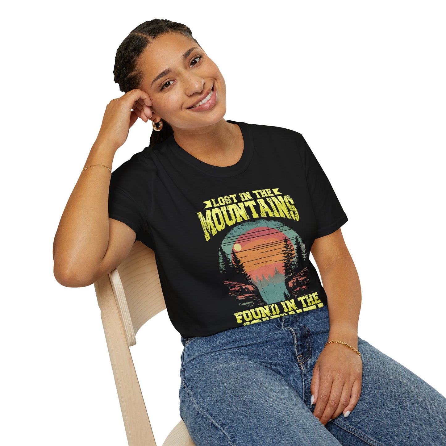 Lost in the Mountain - Unisex Softstyle T-Shirt 100% Cotton Graphic