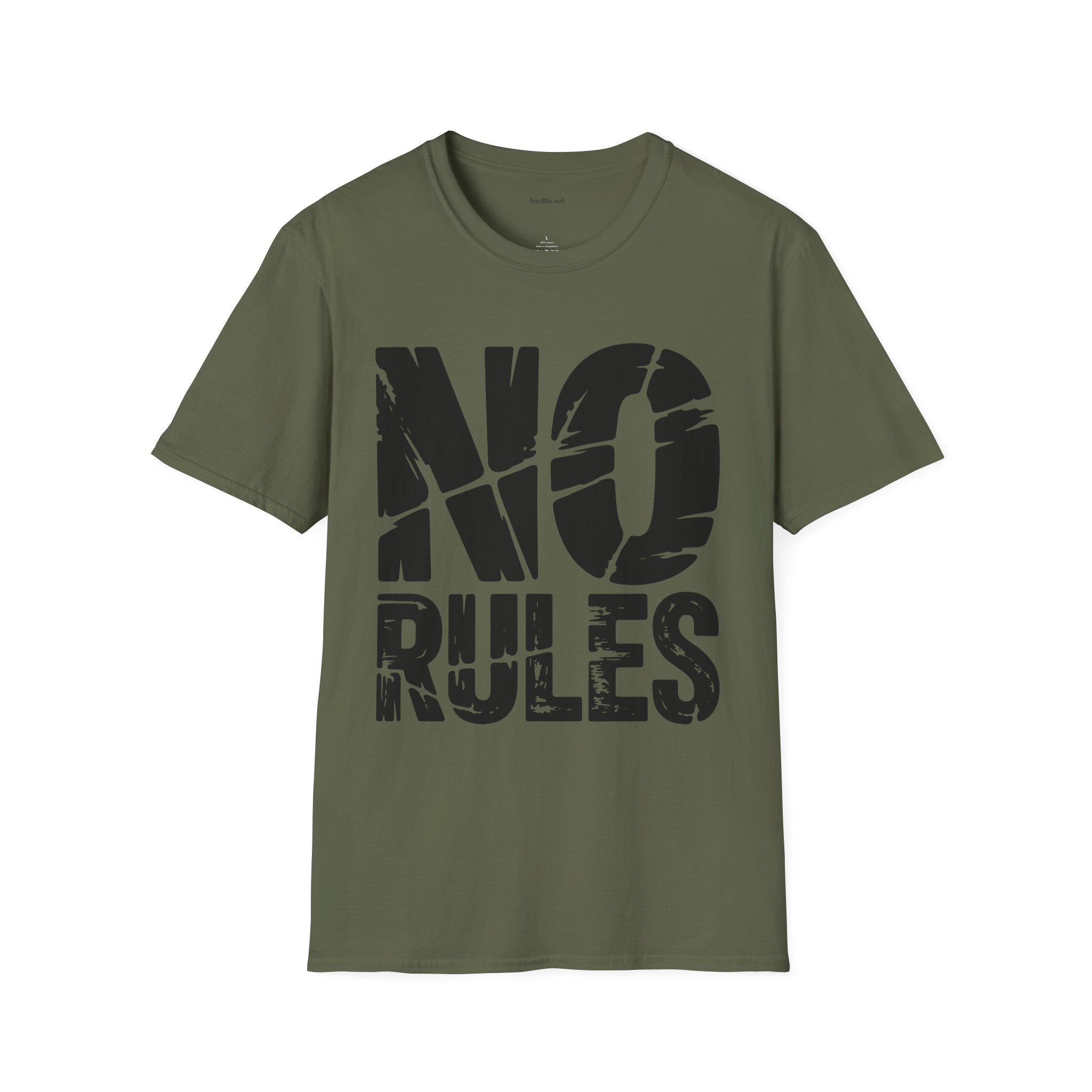 T-Shirt — "NO RULES" Bold Graphic Tee (Edgy Streetwear, Rebellious Statement Shirt)